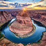 Horseshoe Bend vanaf de rots wanddecoratie