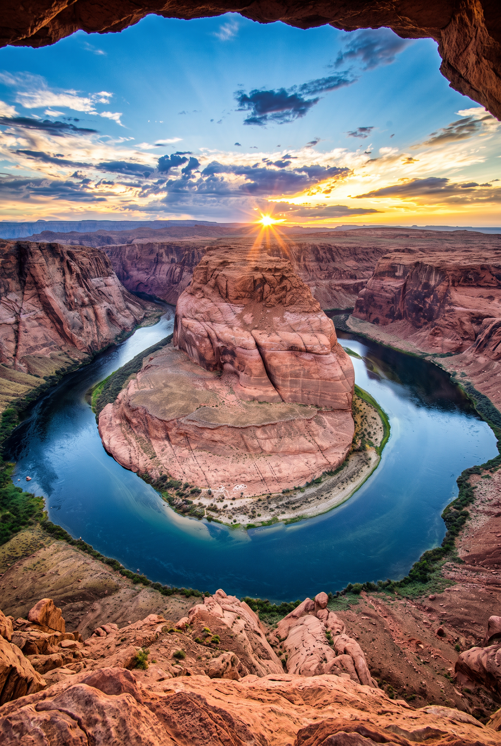 Horseshoe Bend vanaf de rots wanddecoratie