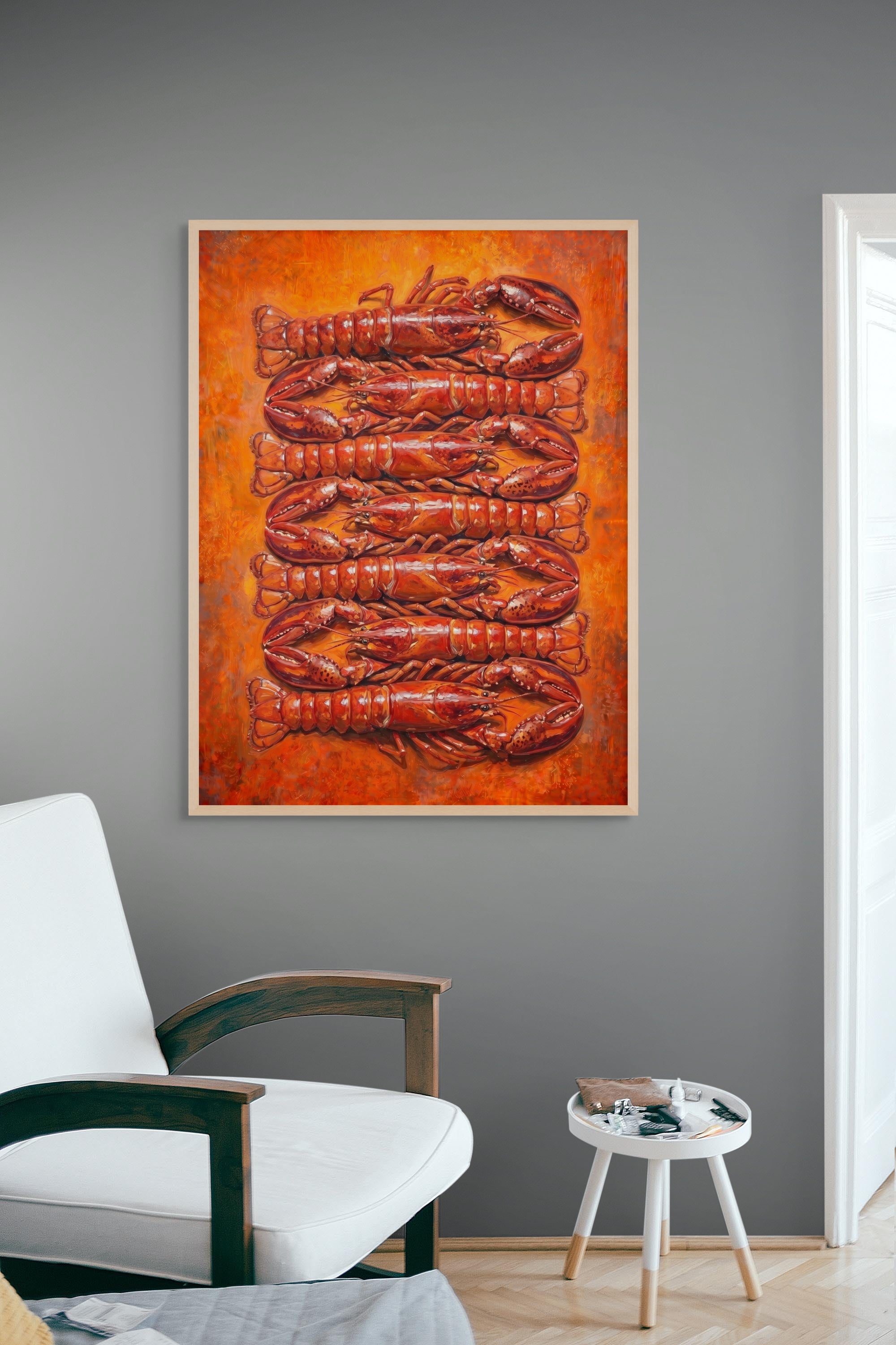 Inferno Tide – The Lobster Assembly – Wandbild auf Leinwand, Aluminium oder Poster