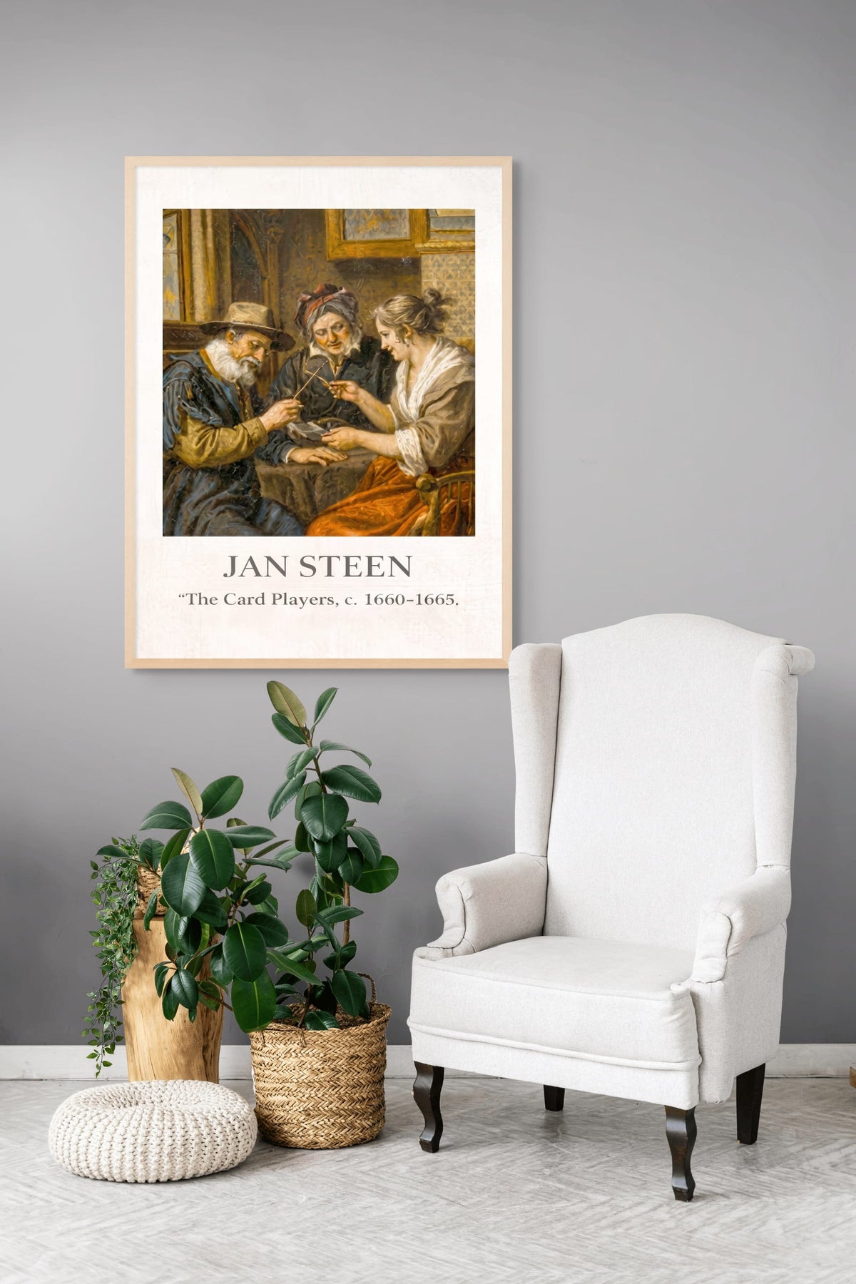 Kartenspiel am Abendtisch – Wandbild auf Leinwand, Aluminium oder Poster