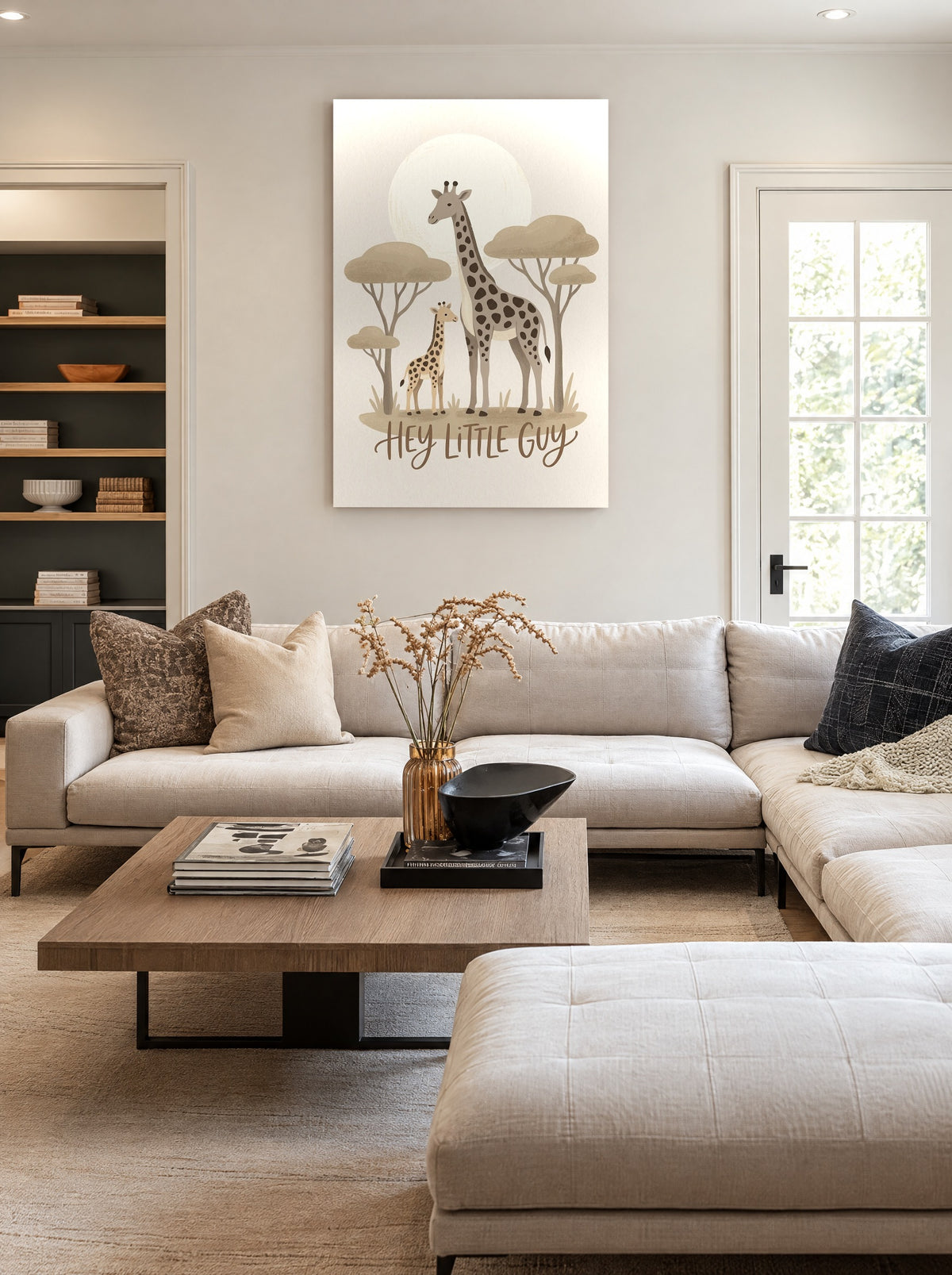 Kleine Stapper op Safari als canvas zonder lijst aan de muur