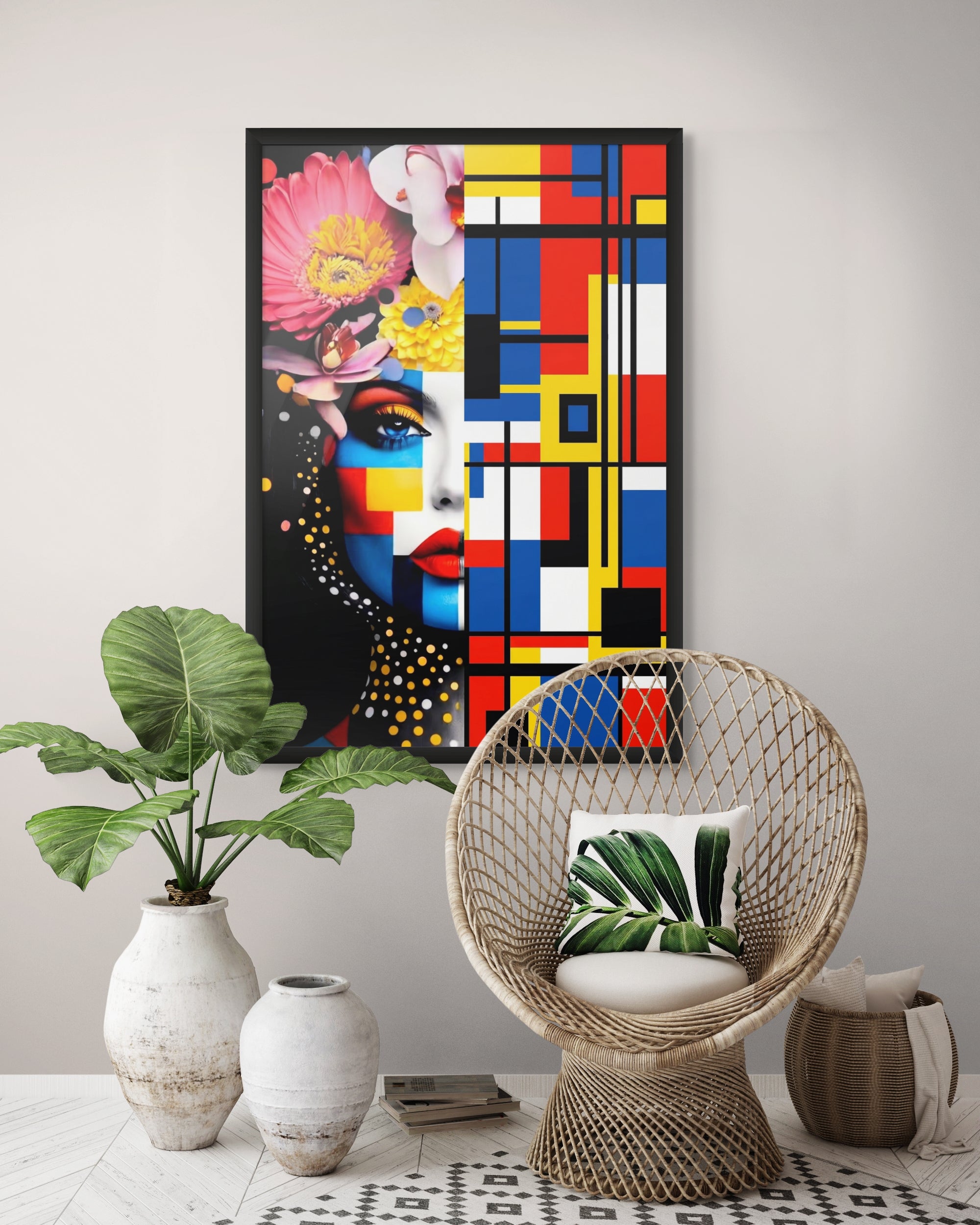 Kleurenkoorts in Blokkenstad Wanddecoratie – Kleurrijk Stadsgezicht Canvas Print