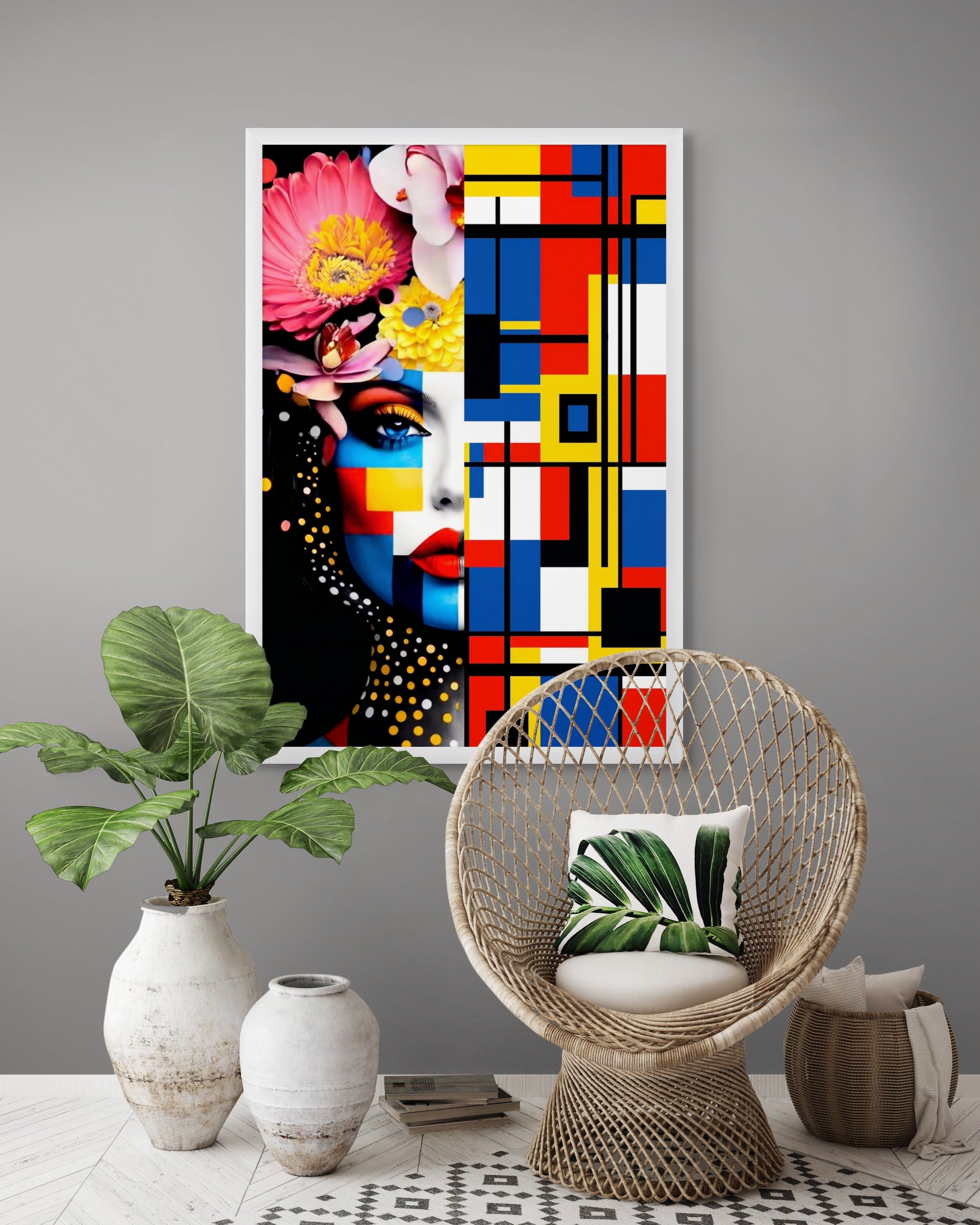 Kleurenkoorts in Blokkenstad Wanddecoratie – Kleurrijk Stadsgezicht Canvas Print