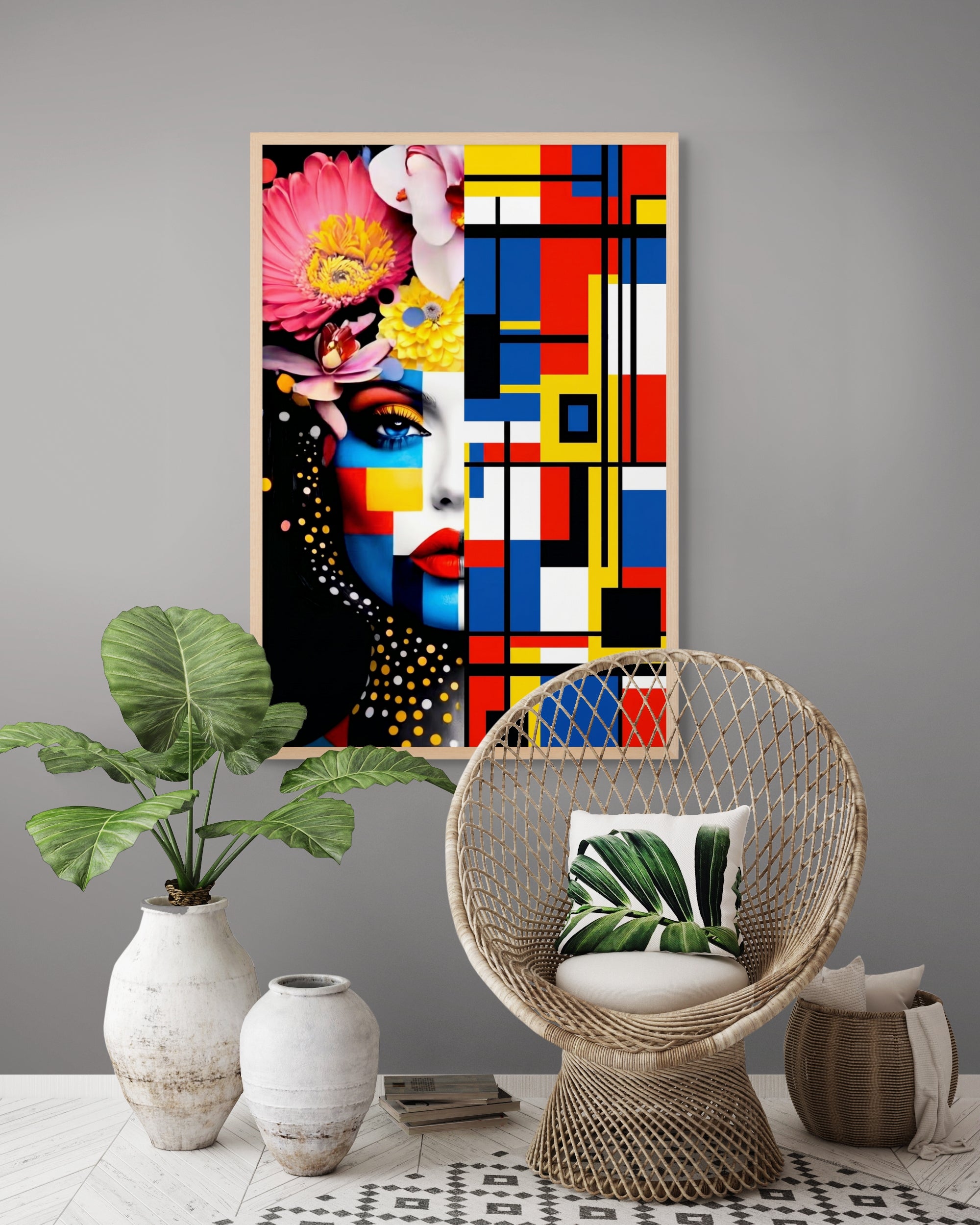 Kleurenkoorts in Blokkenstad Wanddecoratie – Kleurrijk Stadsgezicht Canvas Print