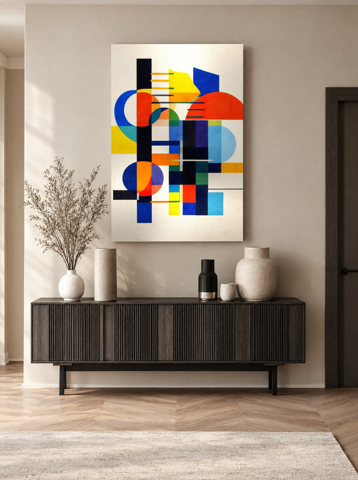 Kleurenmix voor Nachtdromers als canvas zonder lijst aan de muur