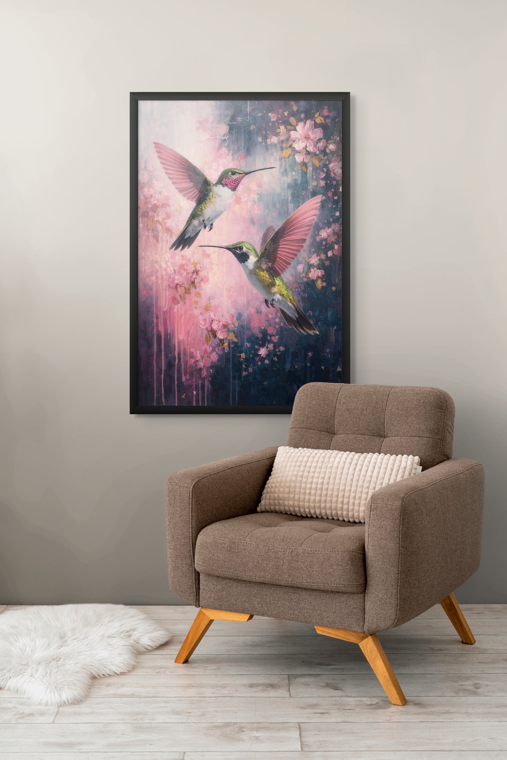 Roze Kus Wanddecoratie Lente – Romantische Pop Art Canvas Print