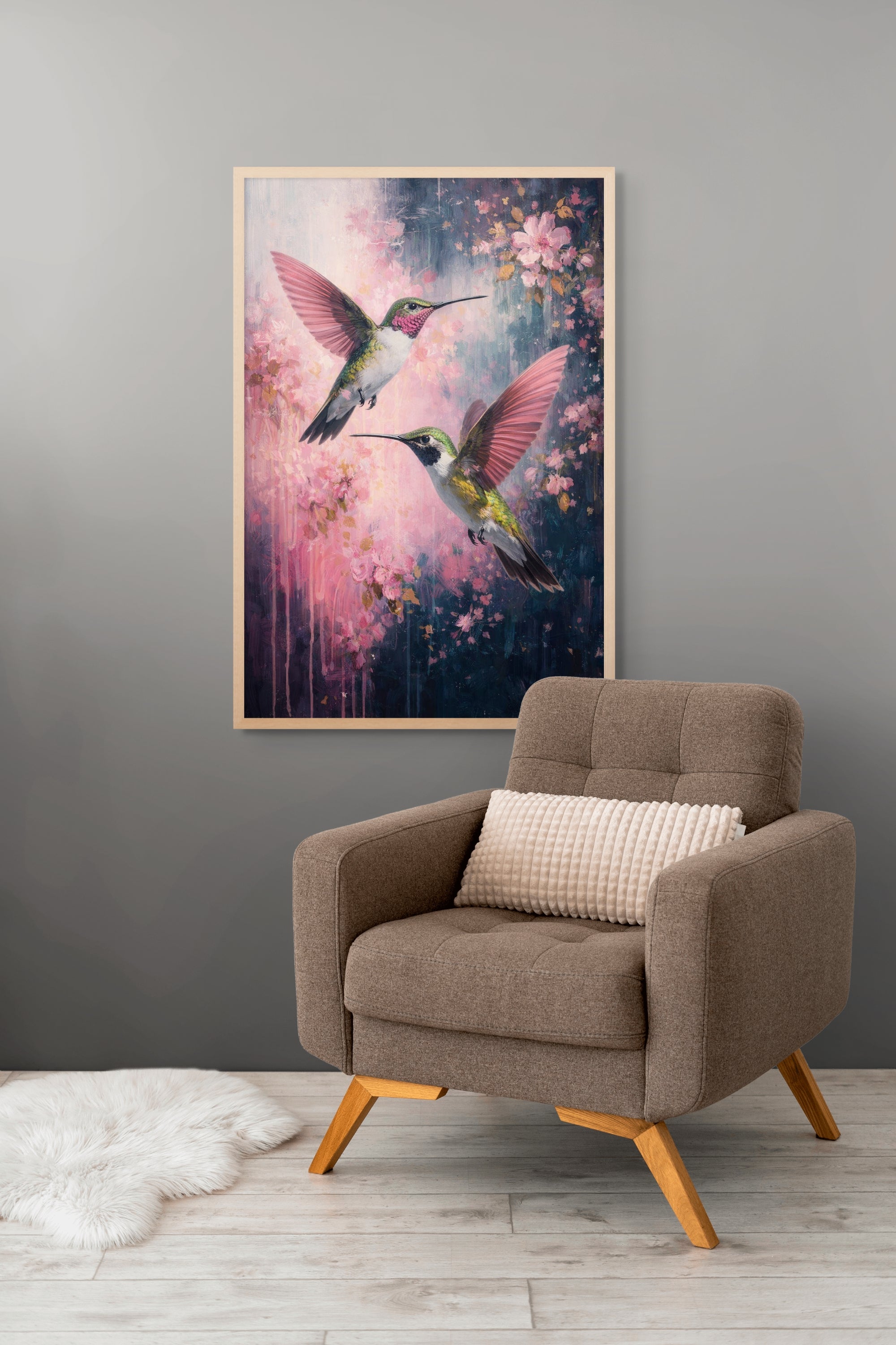 Roze Kus Wanddecoratie Lente – Romantische Pop Art Canvas Print
