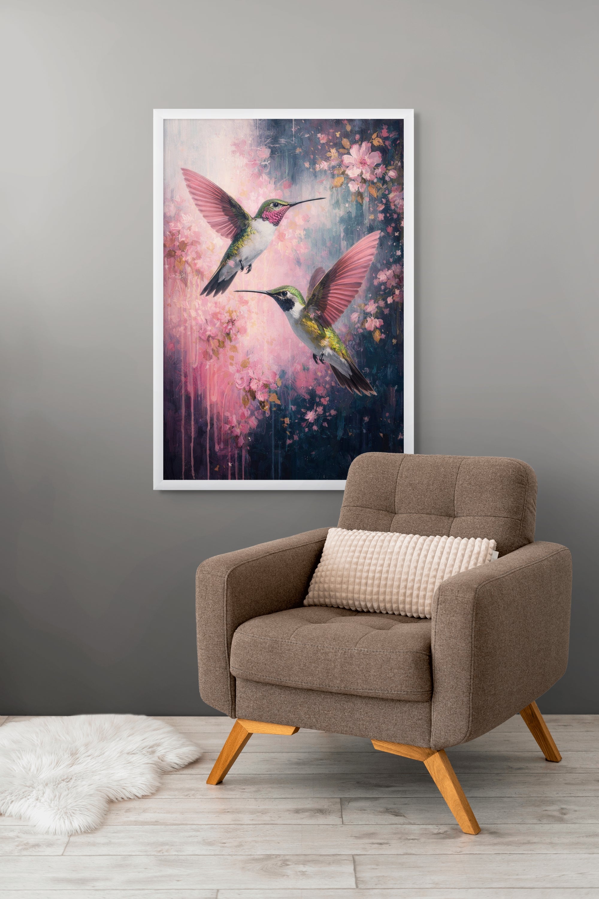 Roze Kus Wanddecoratie Lente – Romantische Pop Art Canvas Print