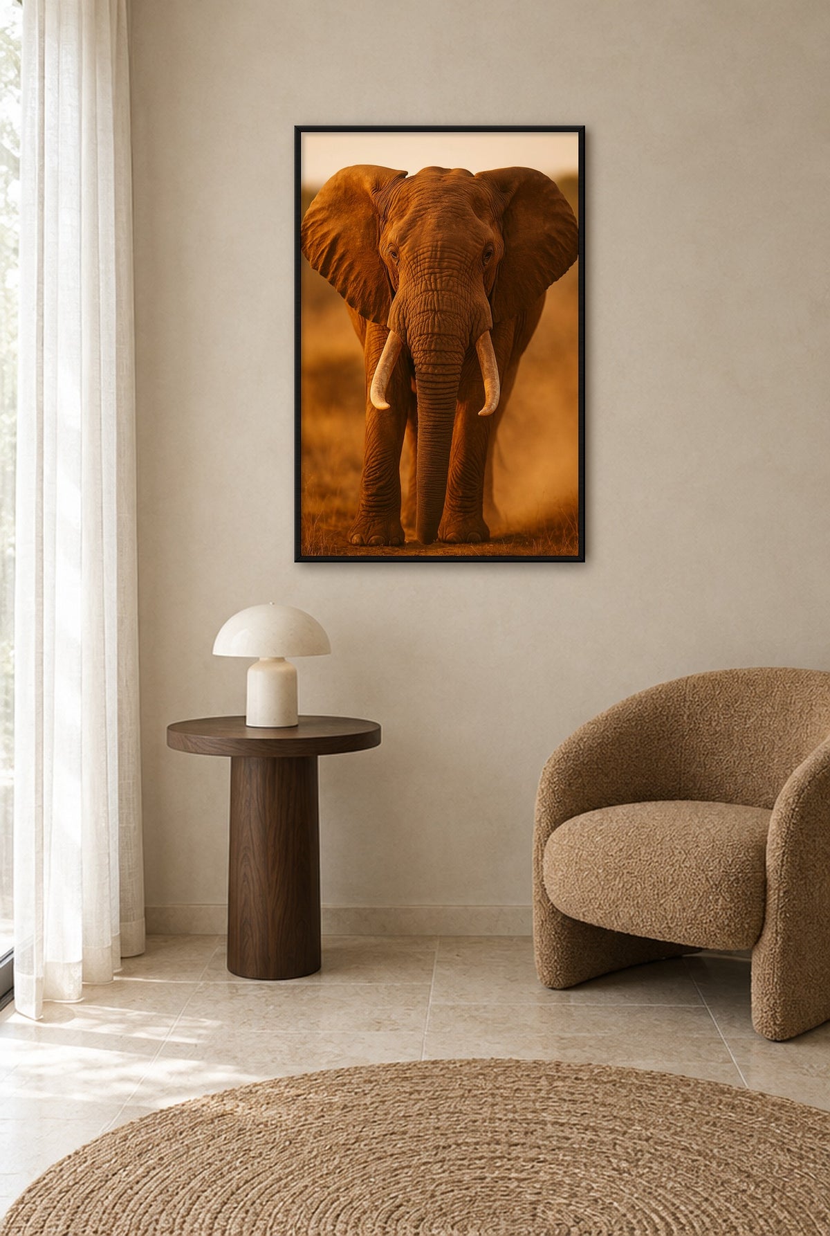 Kolos van het Gouden Uur Wandbild mit schwarzem Rahmen an der Wand im Flur