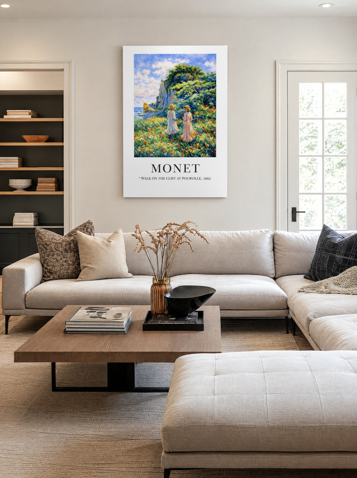 Kustpad vol Zilte Bloemenpracht als canvas zonder lijst aan de muur