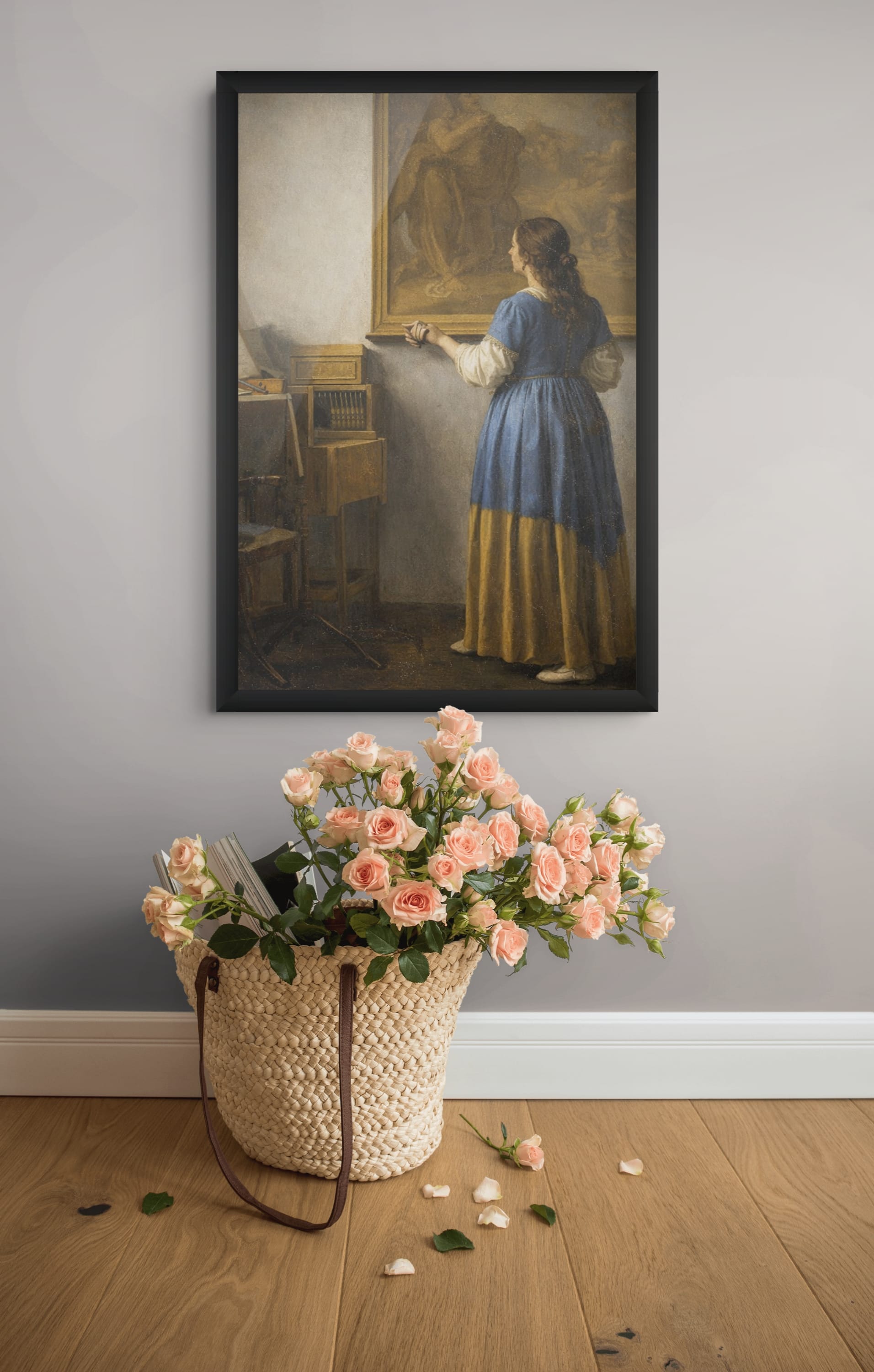 Stilvolles Modeporträt als Silhouette Wanddekoration