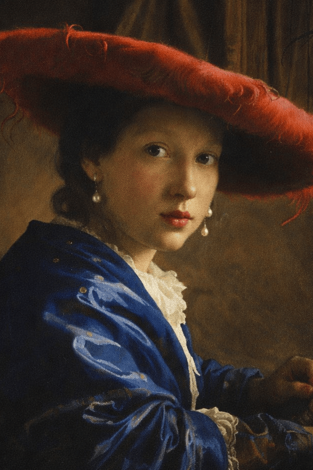Meisje met de Rode Hoed Schilderij