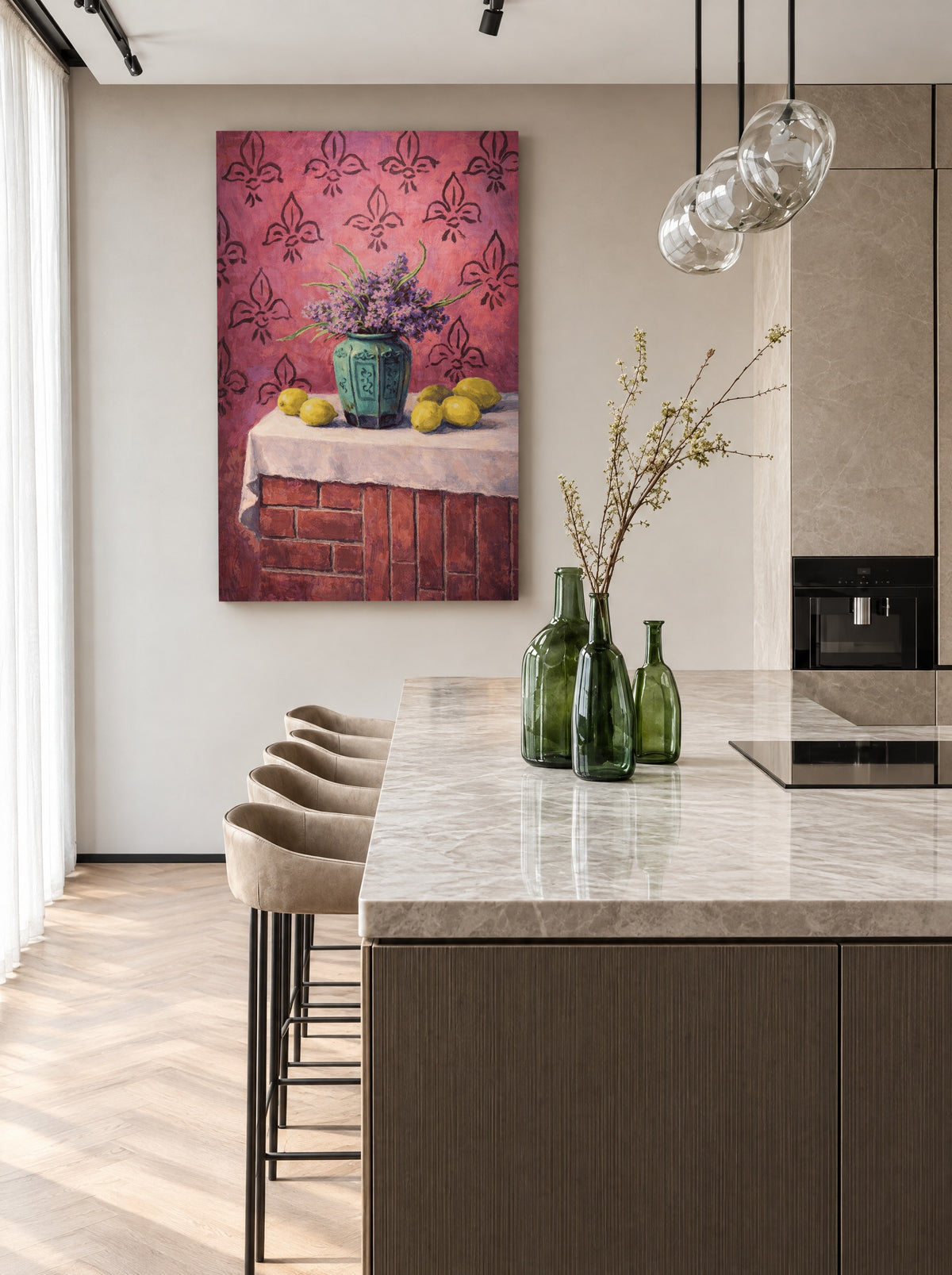 Lavendel & Citroen als canvas zonder lijst aan de muur