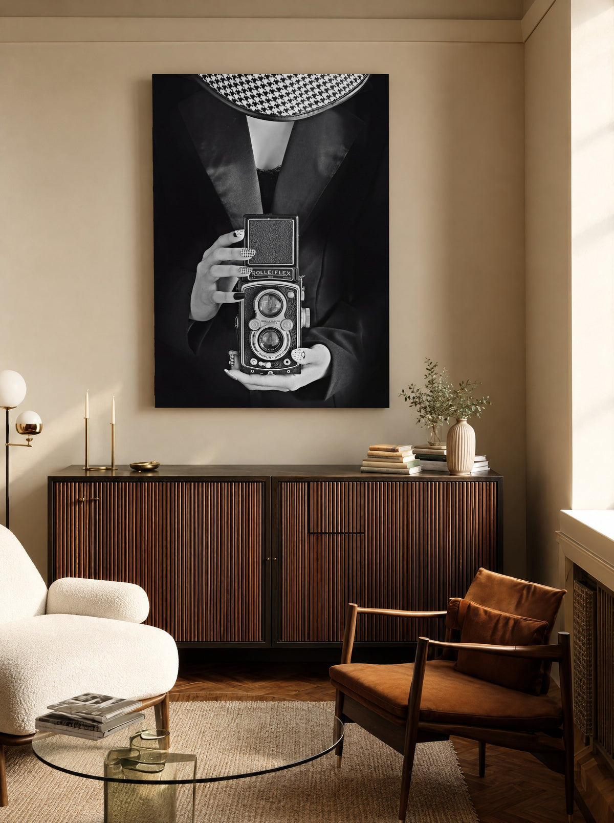 Lens van Geheimen als canvas zonder lijst aan de muur