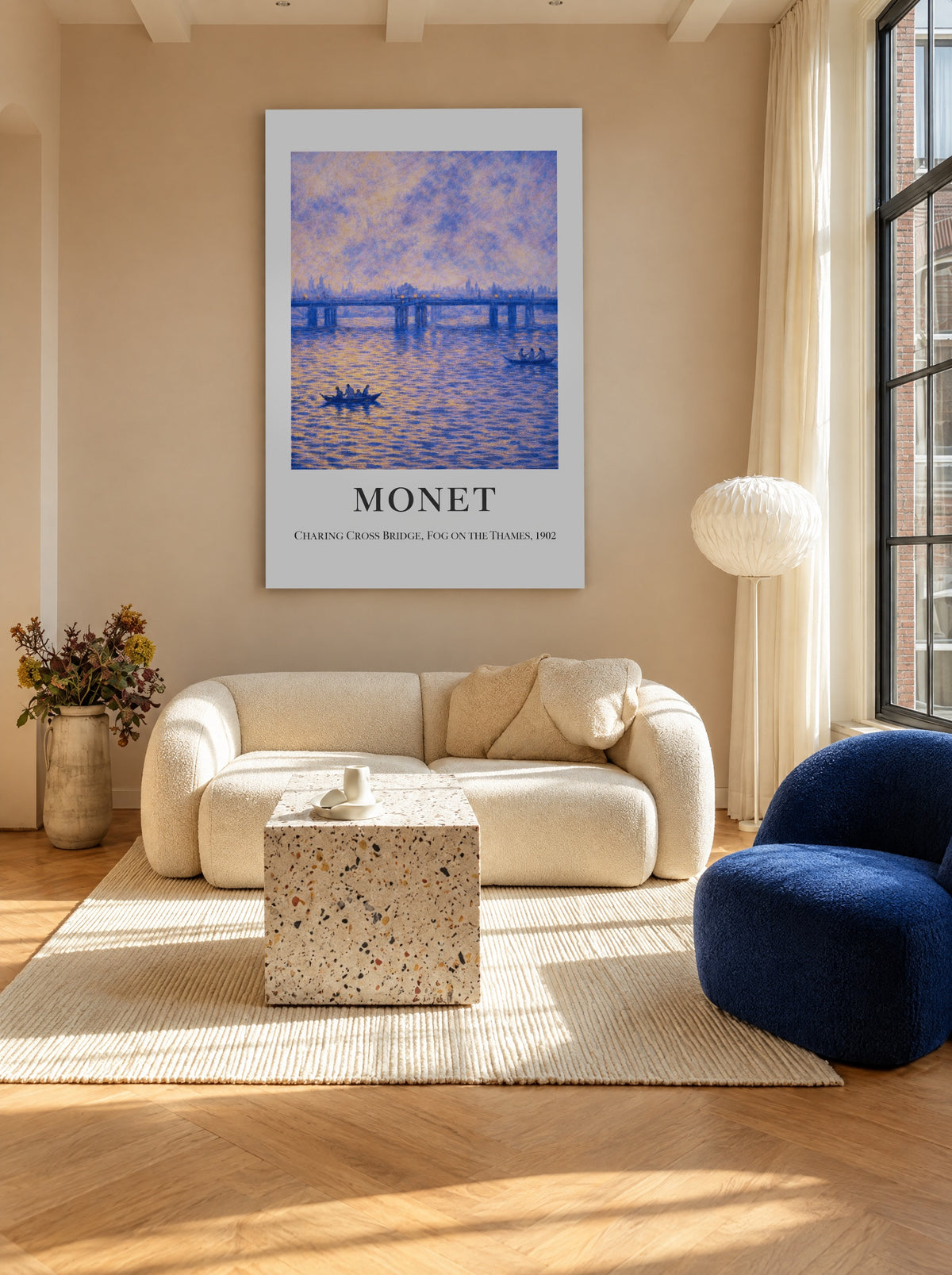 Londense Nevel als canvas zonder lijst aan de muur