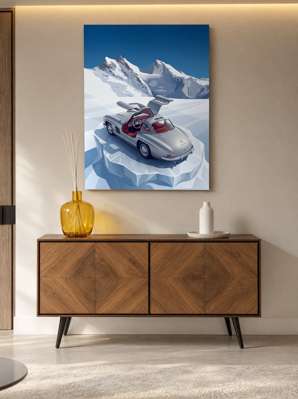 Luxe Reisaffiche als canvas zonder lijst aan de muur