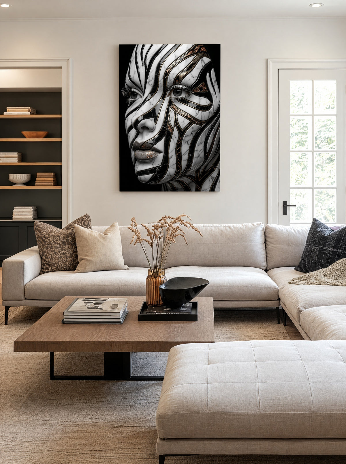 Marble Mirage Queen als canvas zonder lijst aan de muur