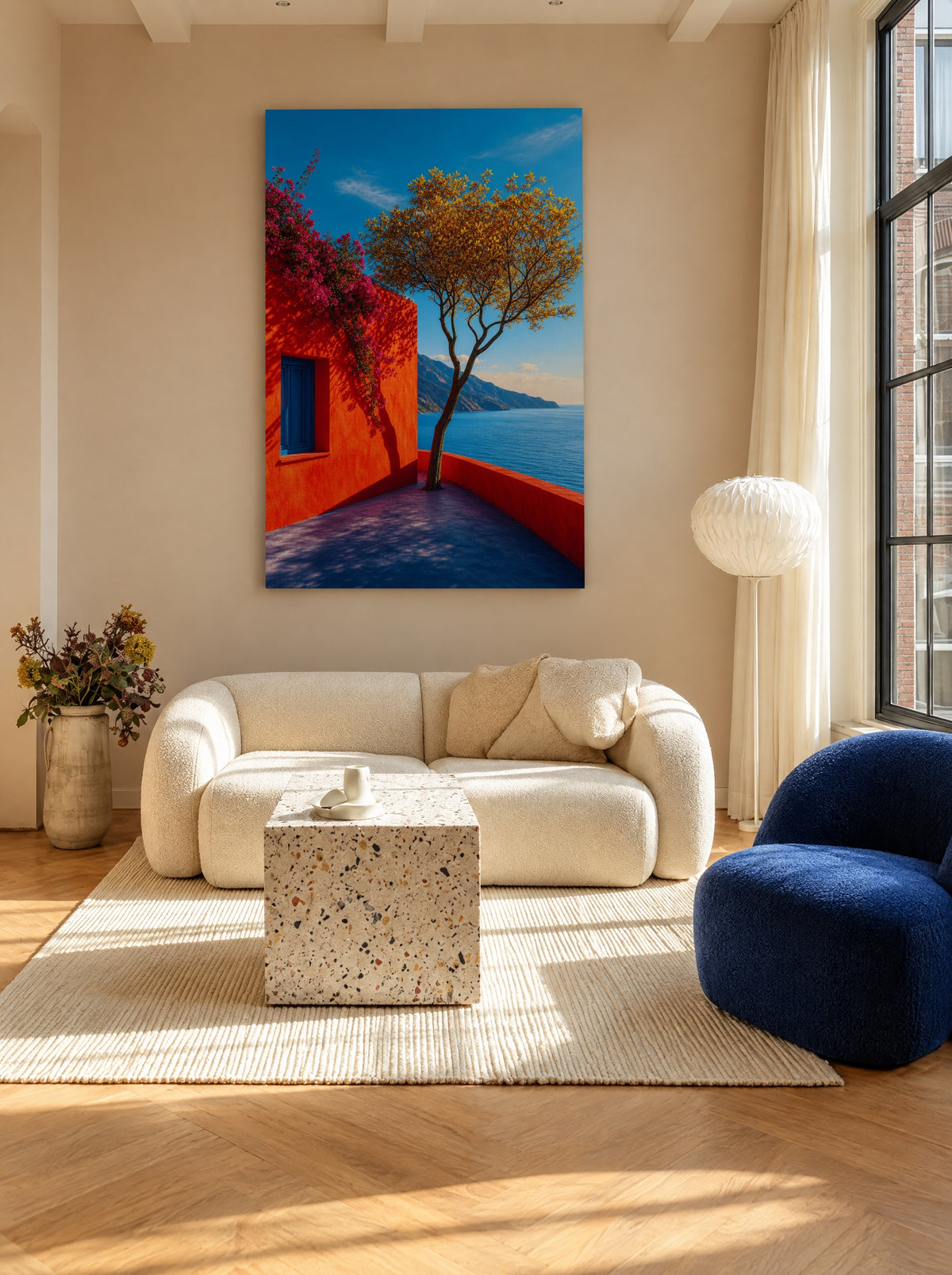 Mediterrane Kleurenpracht als canvas zonder lijst aan de muur