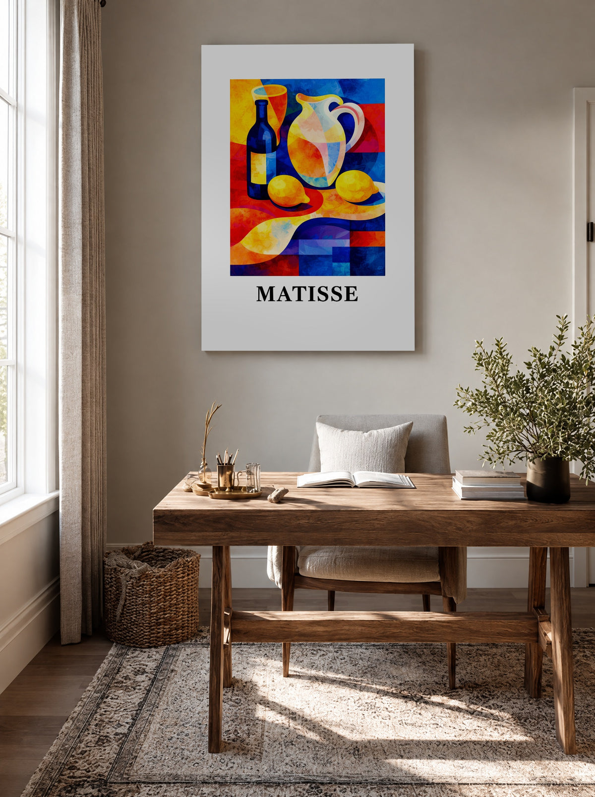 Mediterrane Stilteven met Citroenen als canvas zonder lijst aan de muur