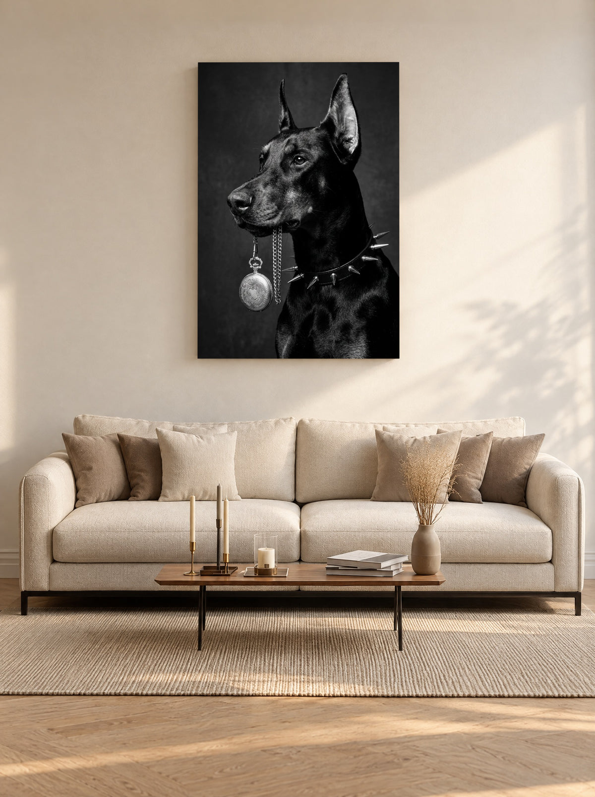 Middernacht met Stalen Tanden als canvas zonder lijst aan de muur