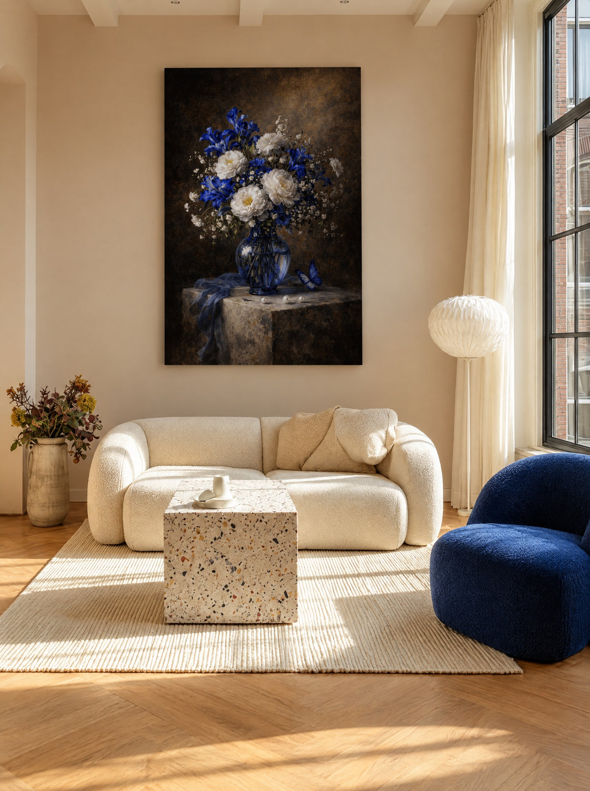 Midnight Bloom Elegance als canvas zonder lijst aan de muur