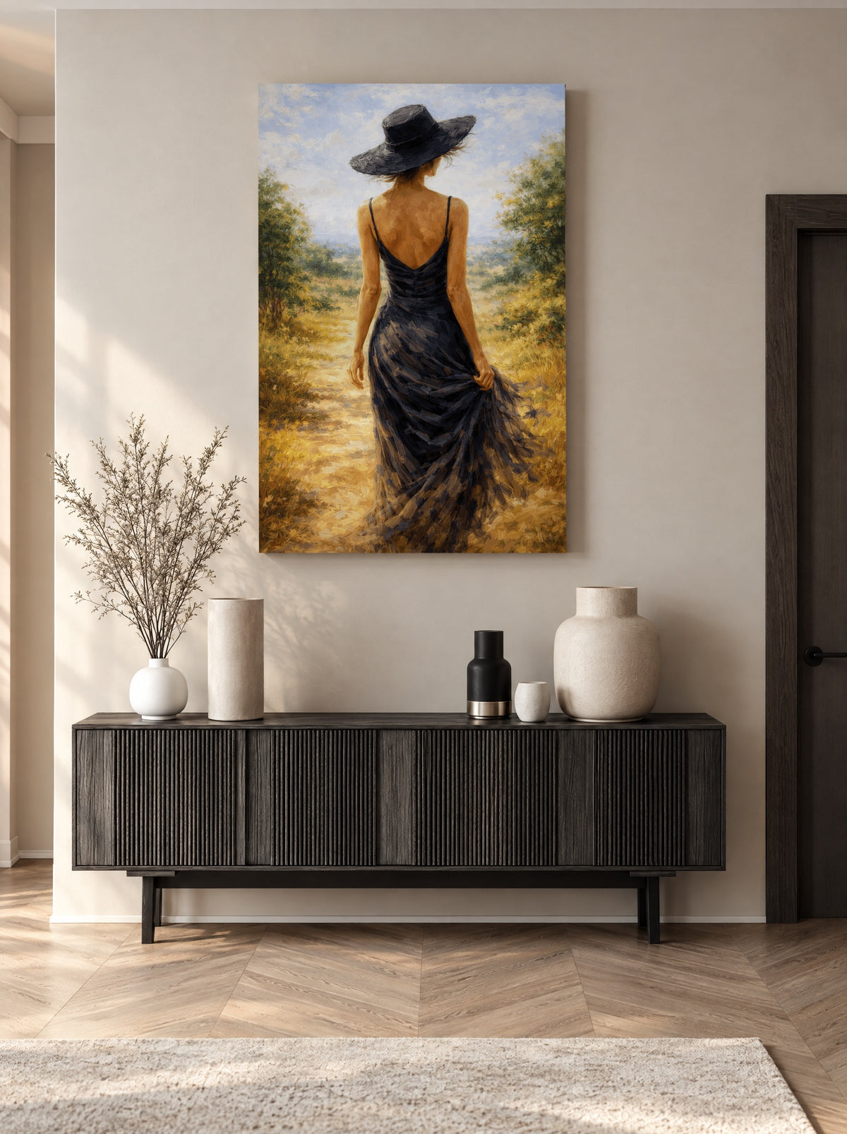 Midnight Meadow Walk als canvas zonder lijst aan de muur