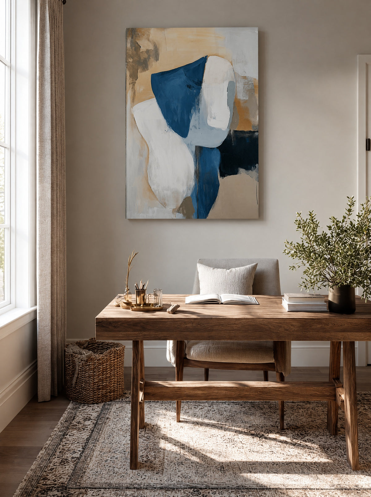 Moderne Abstracte Vormen als canvas zonder lijst aan de muur