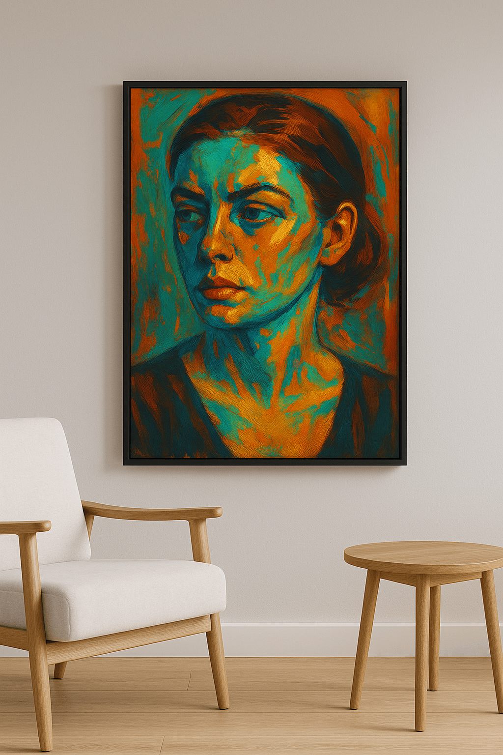 Neon Diva Boulevard wanddecoratie in interieur, zwarte lijst