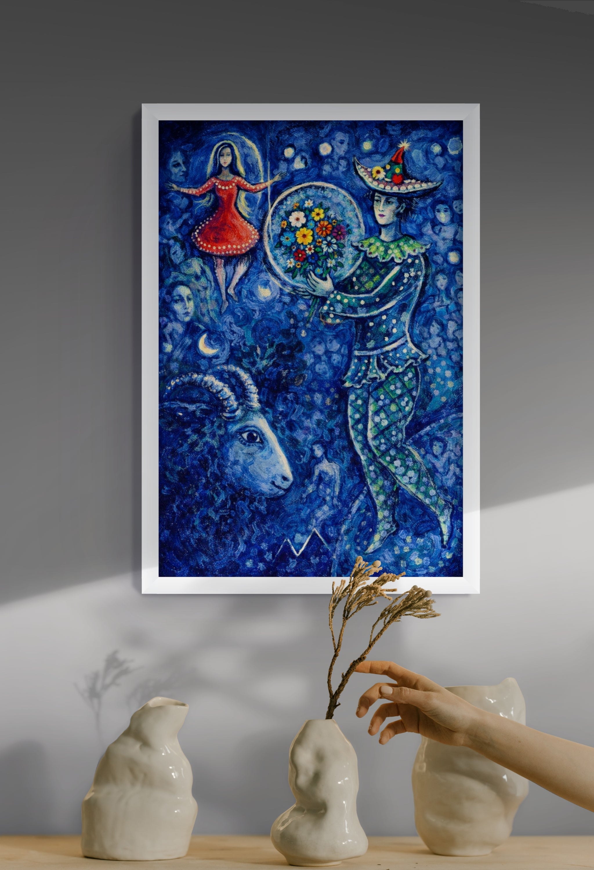 Mondlicht über Porto Celeste – Wandbild auf Leinwand, Aluminium oder Poster