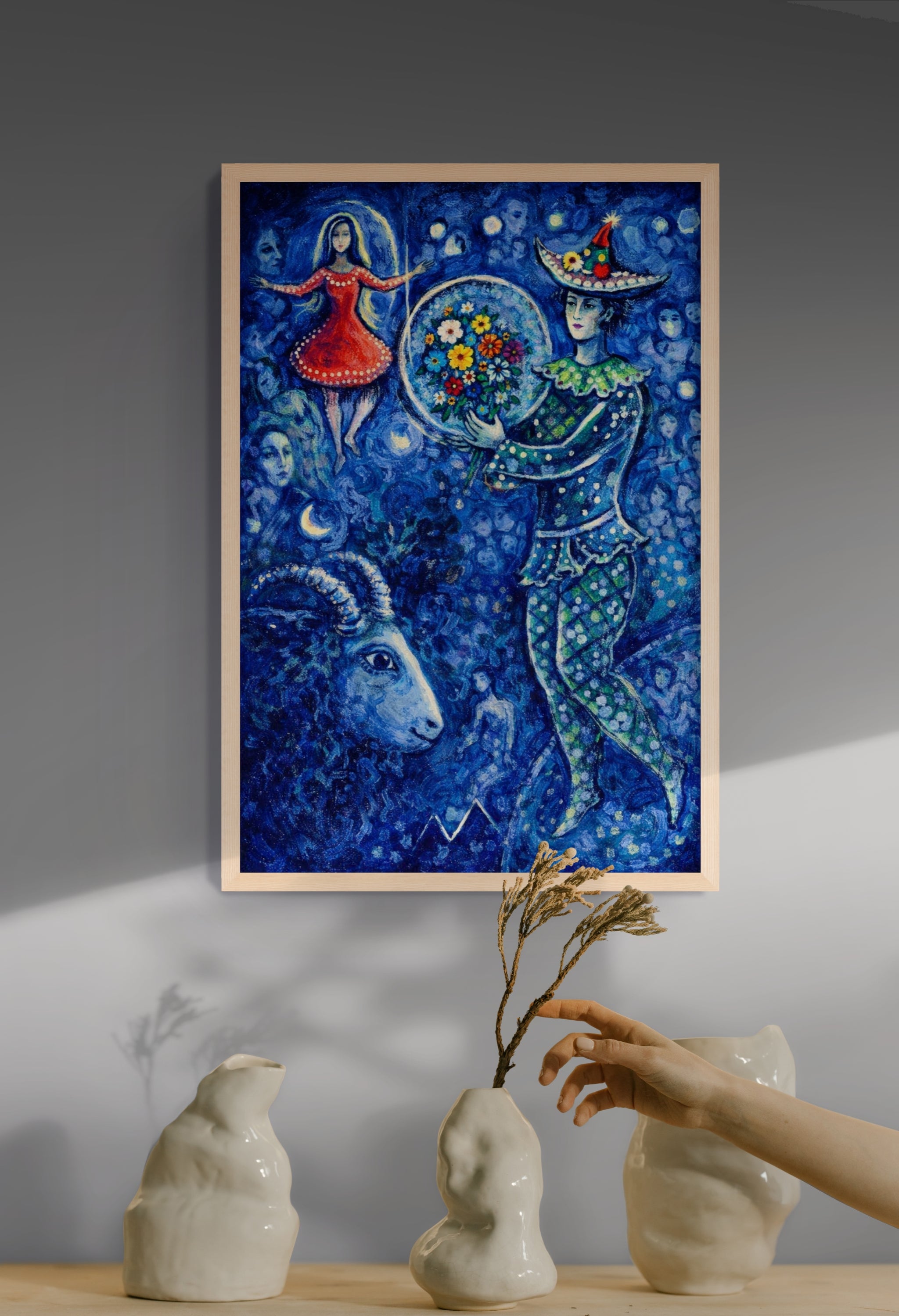 Mondlicht über Porto Celeste – Wandbild auf Leinwand, Aluminium oder Poster
