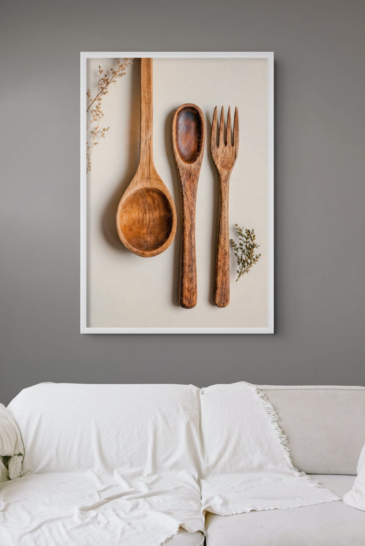 Natuurlijk Houten Keukengerei Schilderij