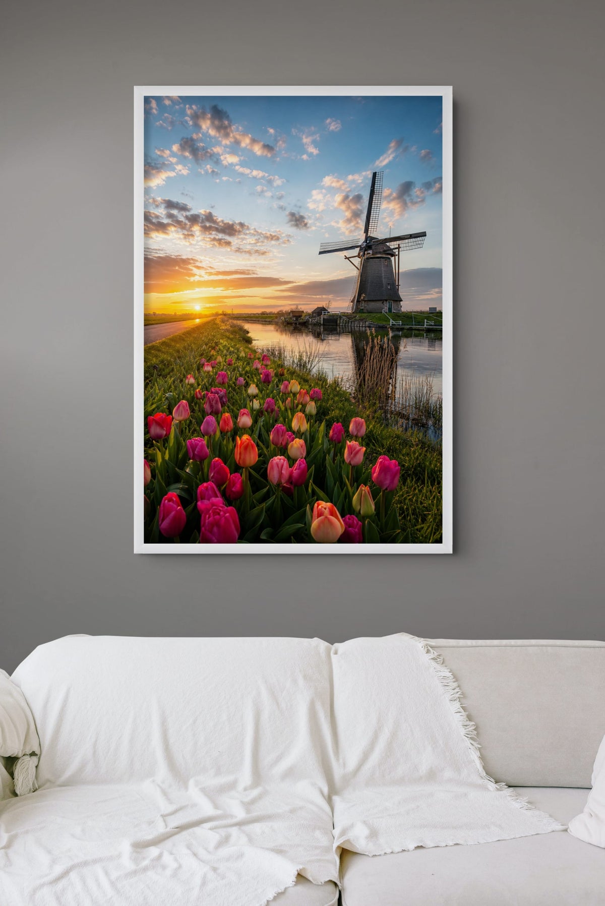 Nederlandse Molen bij Zonsondergang Schilderij