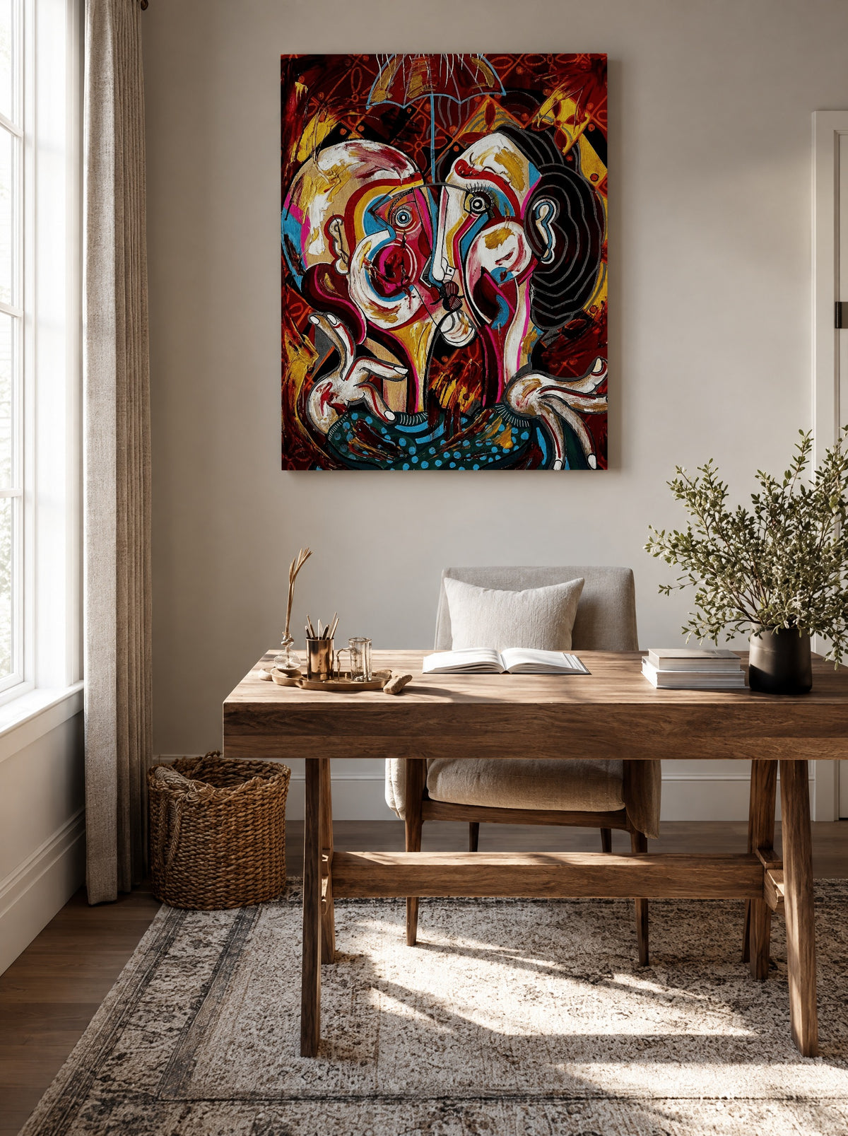Neon Mind Meltdown als canvas zonder lijst aan de muur