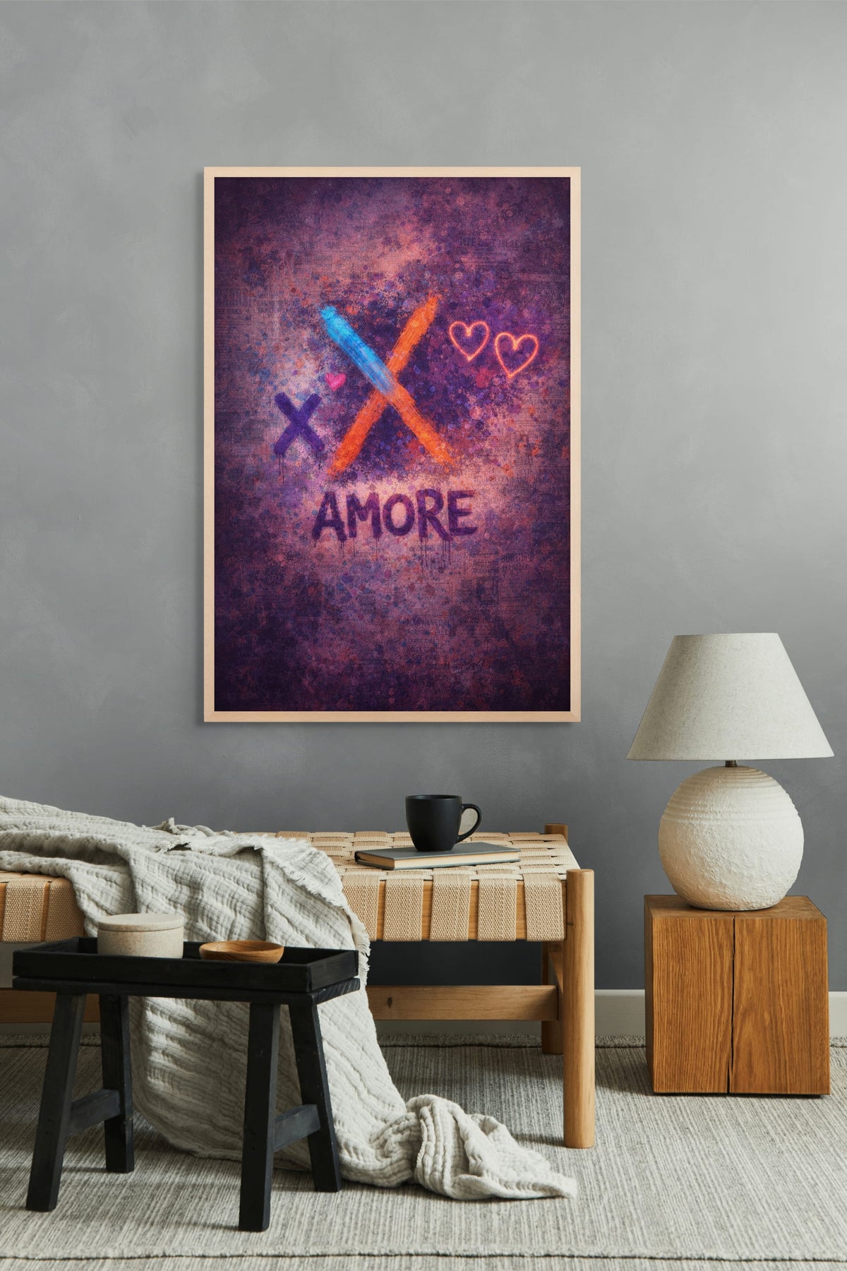 Neon Liefde X Wanddecoratie | ArtifyCanvas