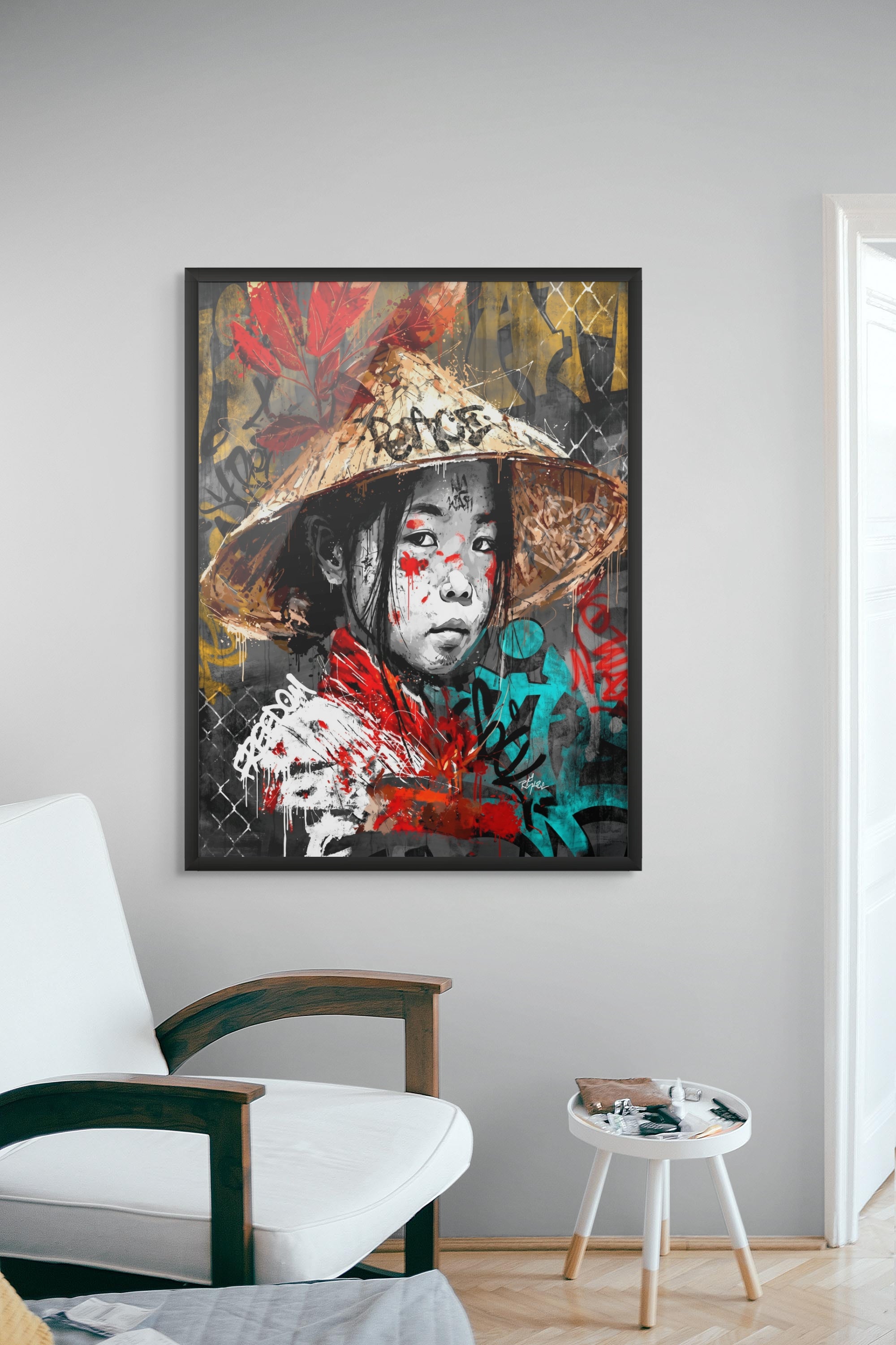 Neon Nomade Rebel Wanddecoratie – Urban Street Art Canvas Print