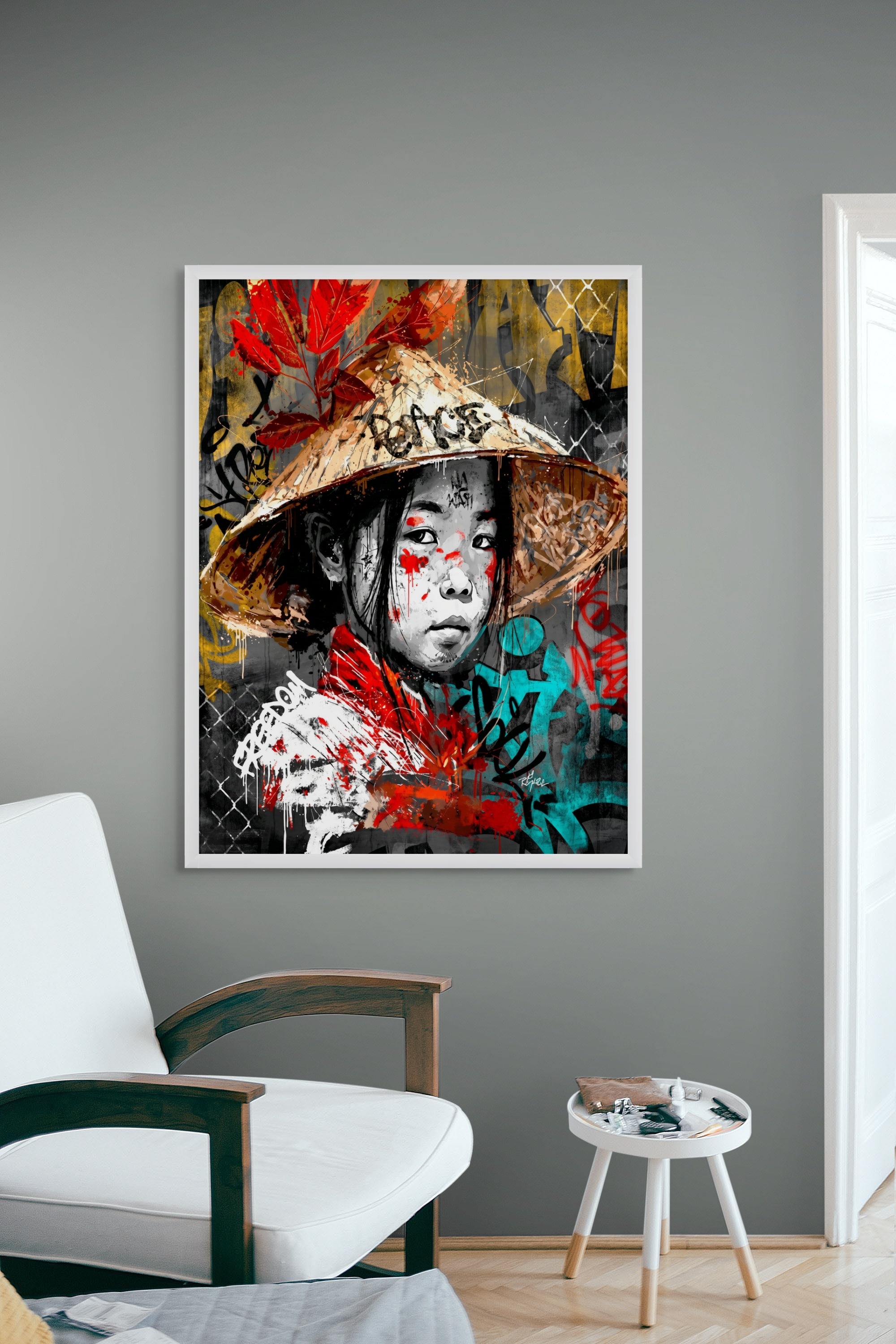 Neon Nomade Rebel Wanddecoratie – Urban Street Art Canvas Print