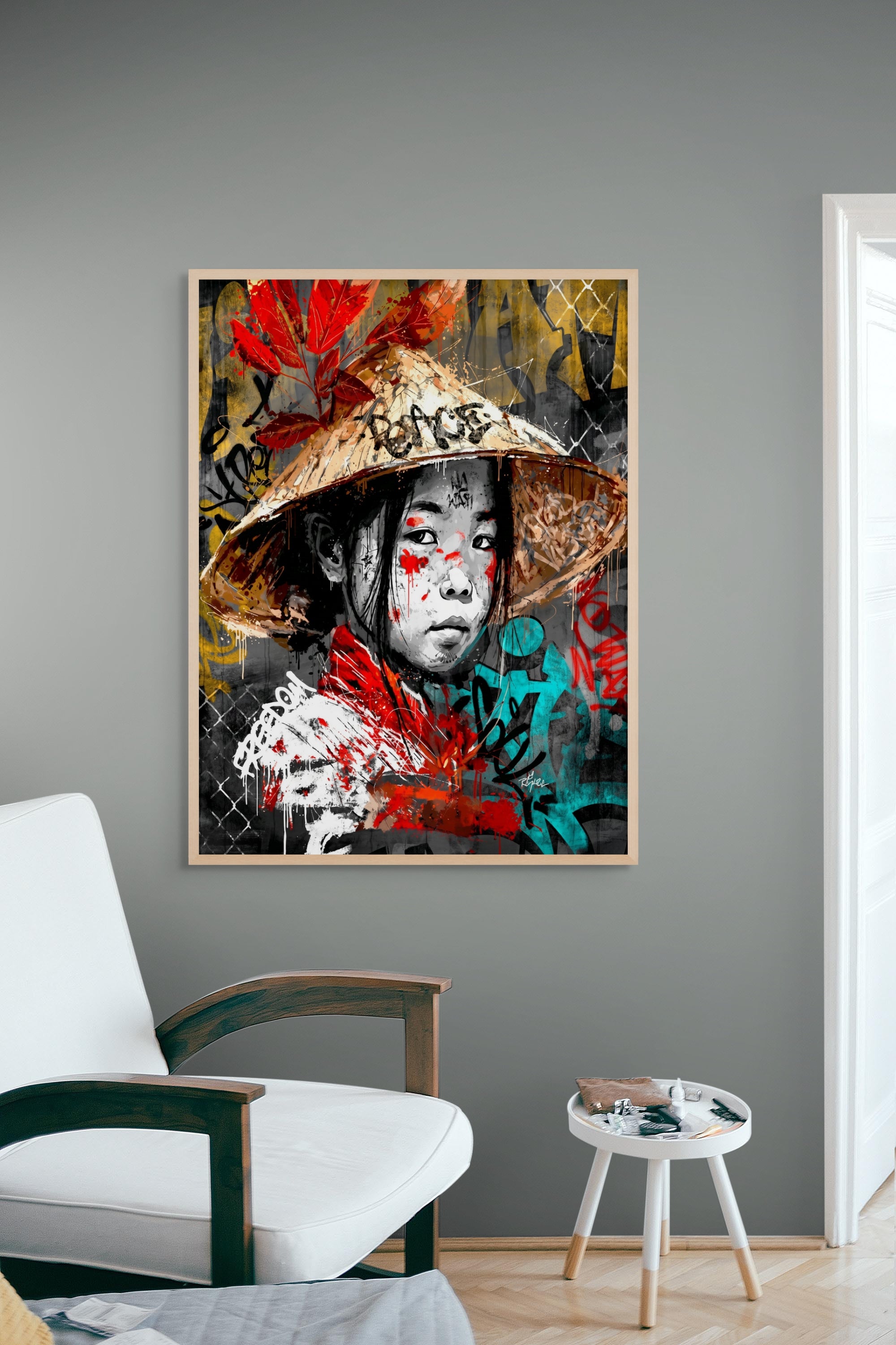 Neon Nomade Rebel Wanddecoratie – Urban Street Art Canvas Print