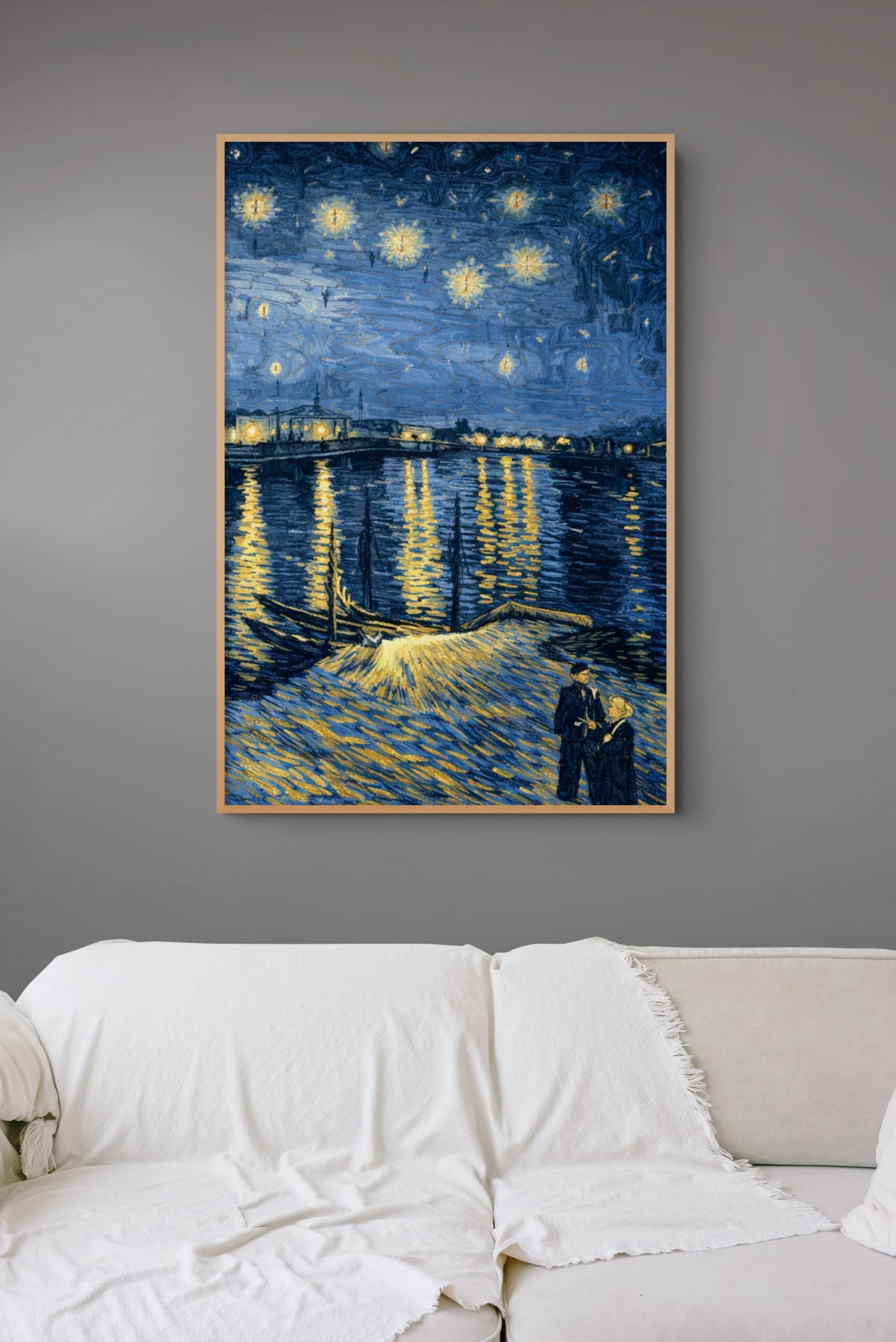Sterrennacht boven de Rhône Schilderij