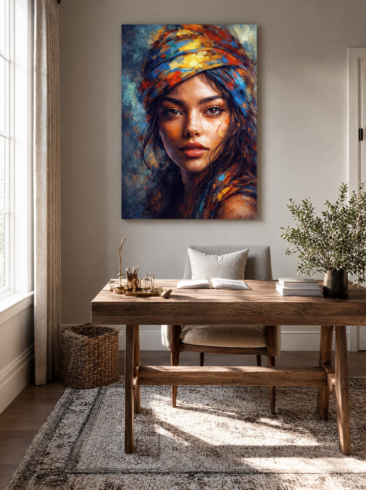 Nomade met Sterrenblik als canvas zonder lijst aan de muur