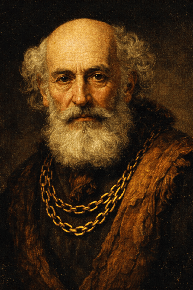 old man with gold chain