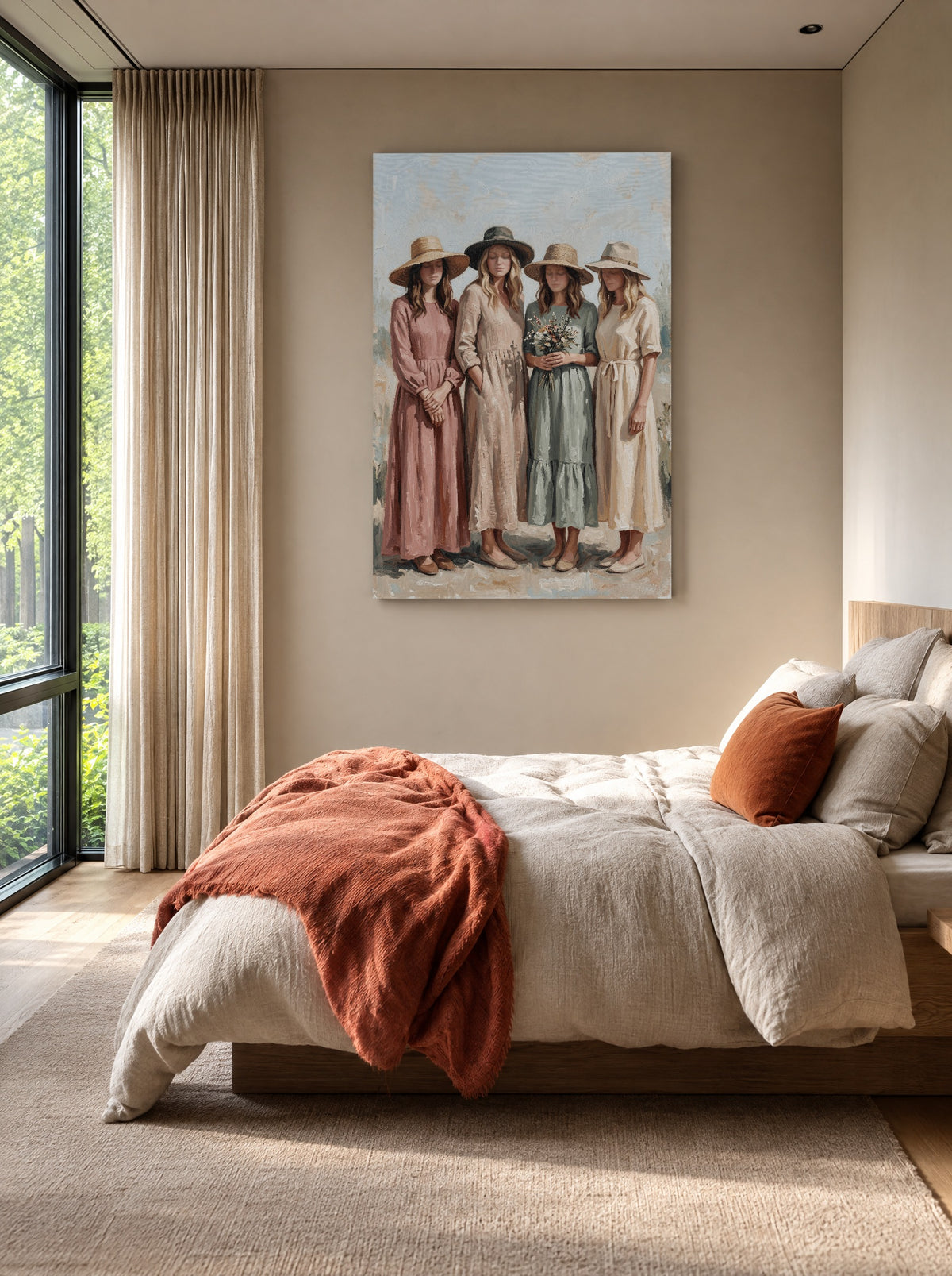 Onder Vier Hoeden als canvas zonder lijst aan de muur