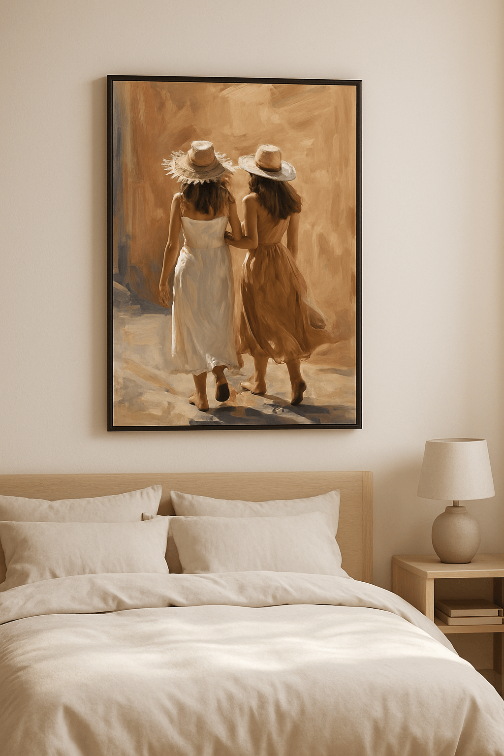Onder Twee Hoeden Schilderij — sfeerbeeld in interieur