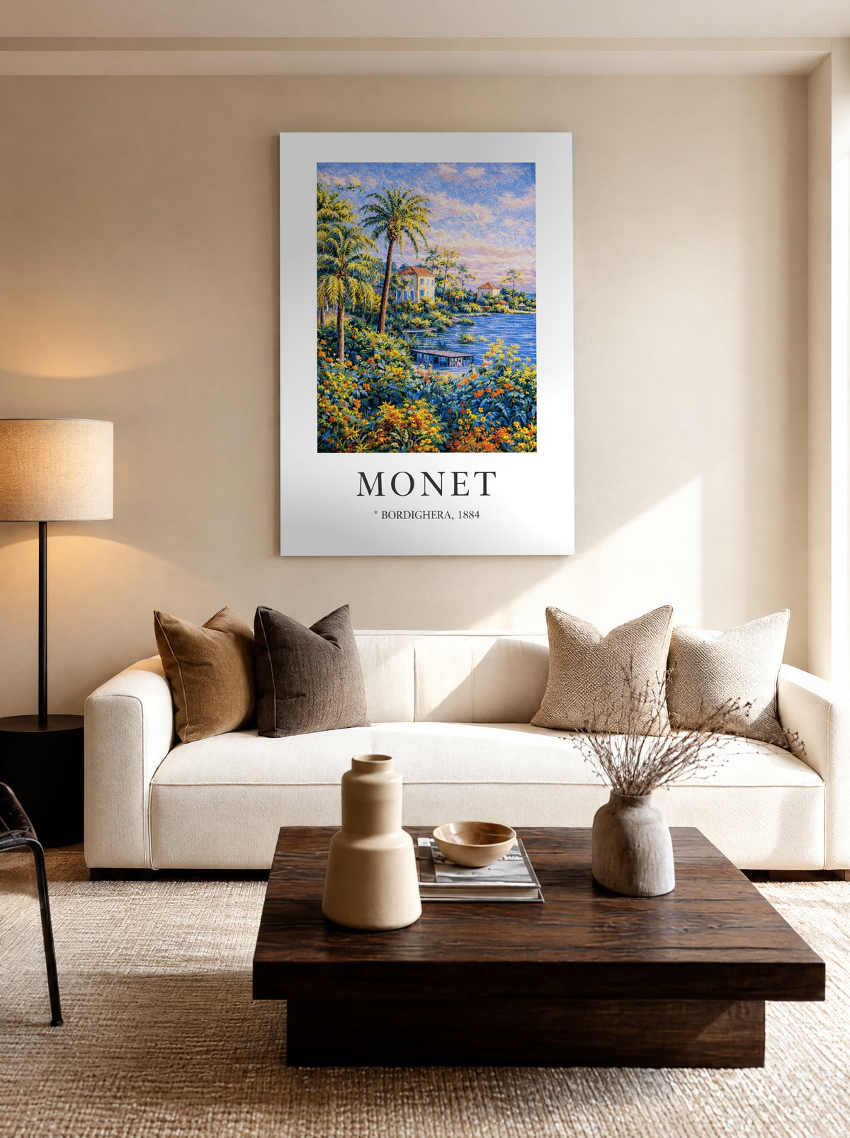 Palmenbries aan het Water als canvas zonder lijst aan de muur