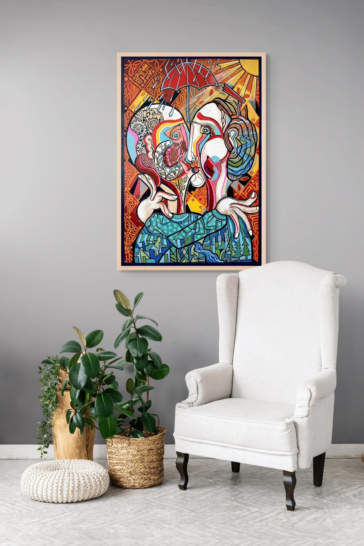 Paraplu van Gedachten Wanddecoratie | ArtifyCanvas