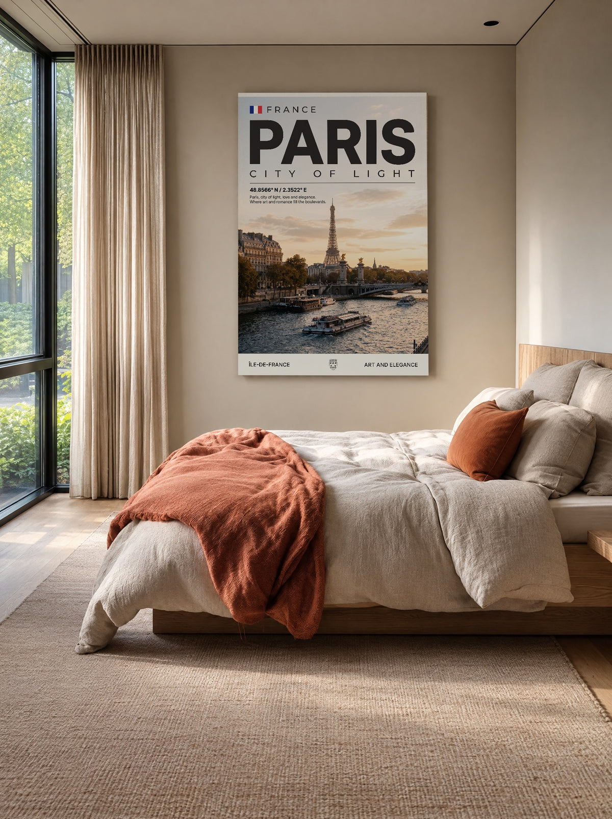 Parijs Stad van Licht als canvas zonder lijst aan de muur