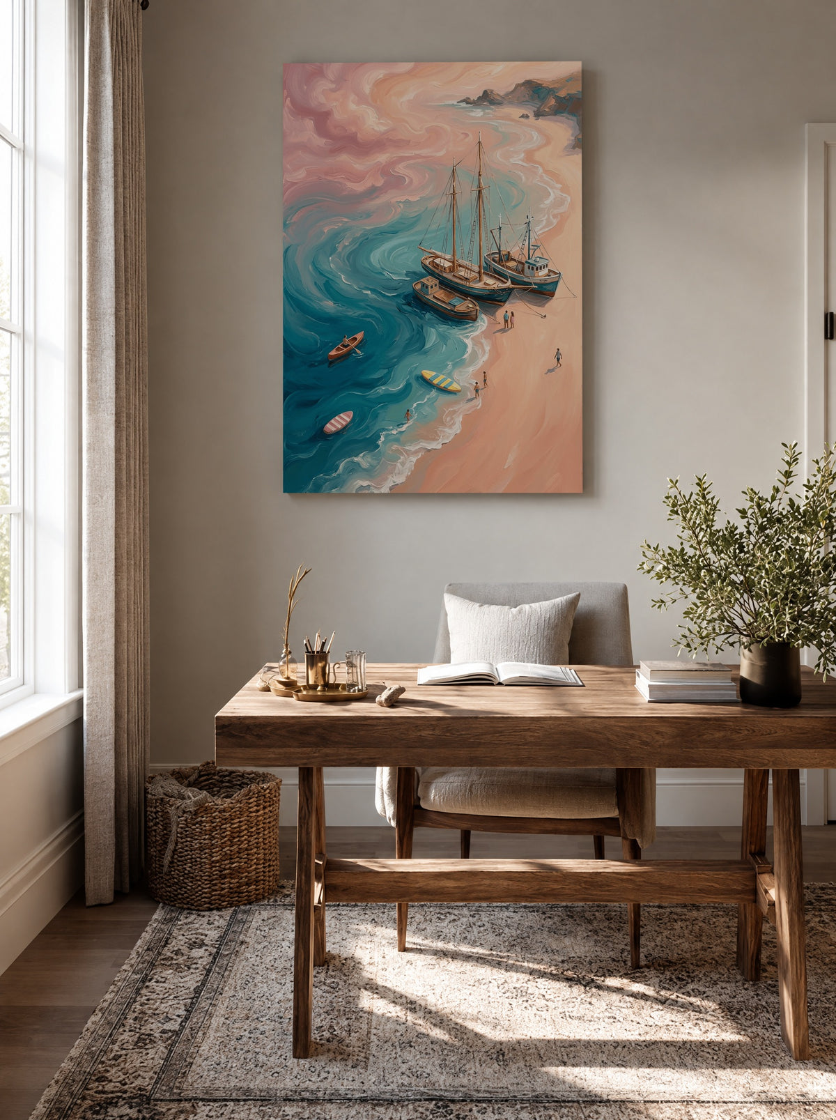 Pastel Tide Getaway als canvas zonder lijst aan de muur