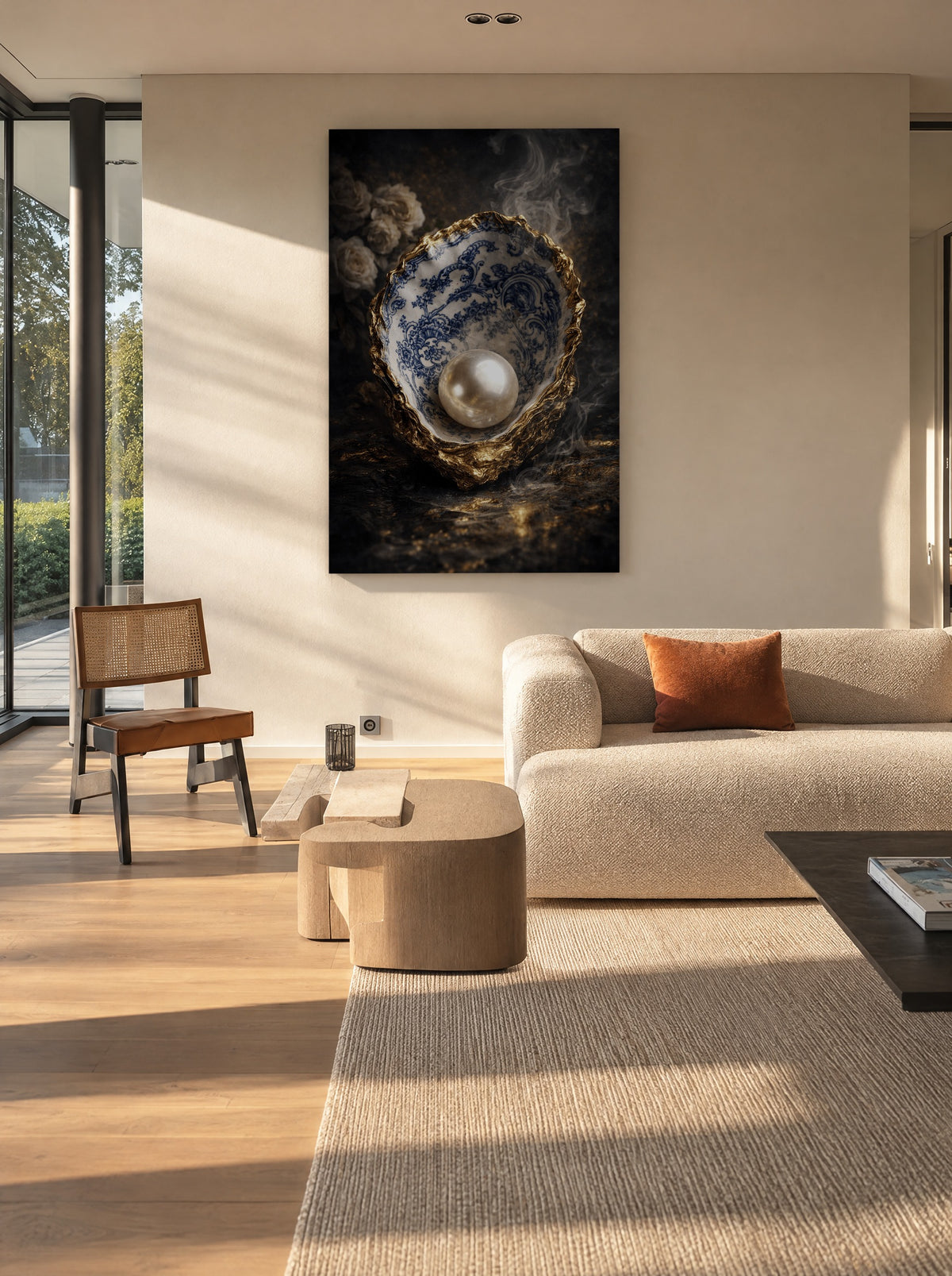 Pearl of Delft Opulence als canvas zonder lijst aan de muur