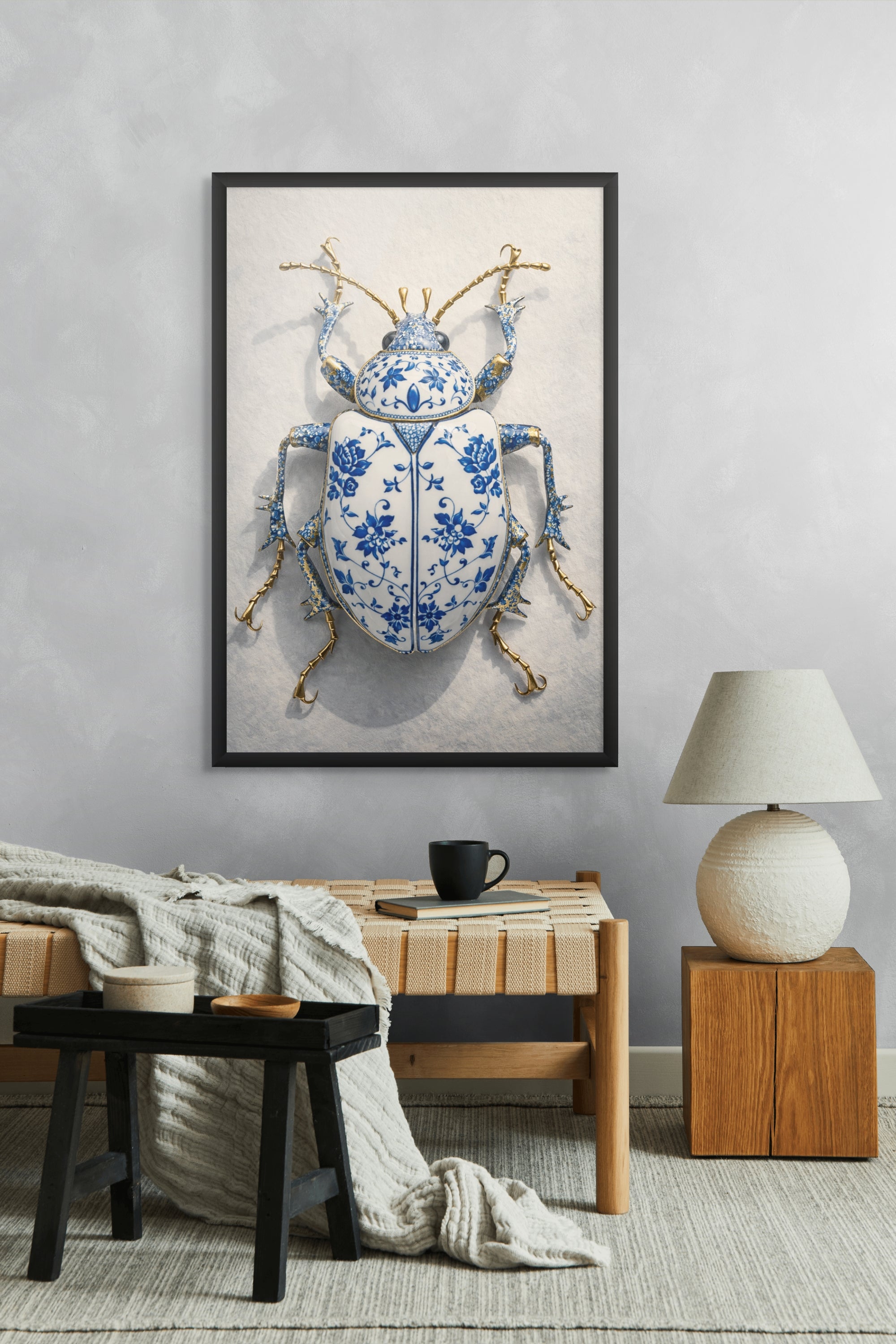 Porseleinen Punkkever Wanddecoratie – Creatief Dieren Canvas Print