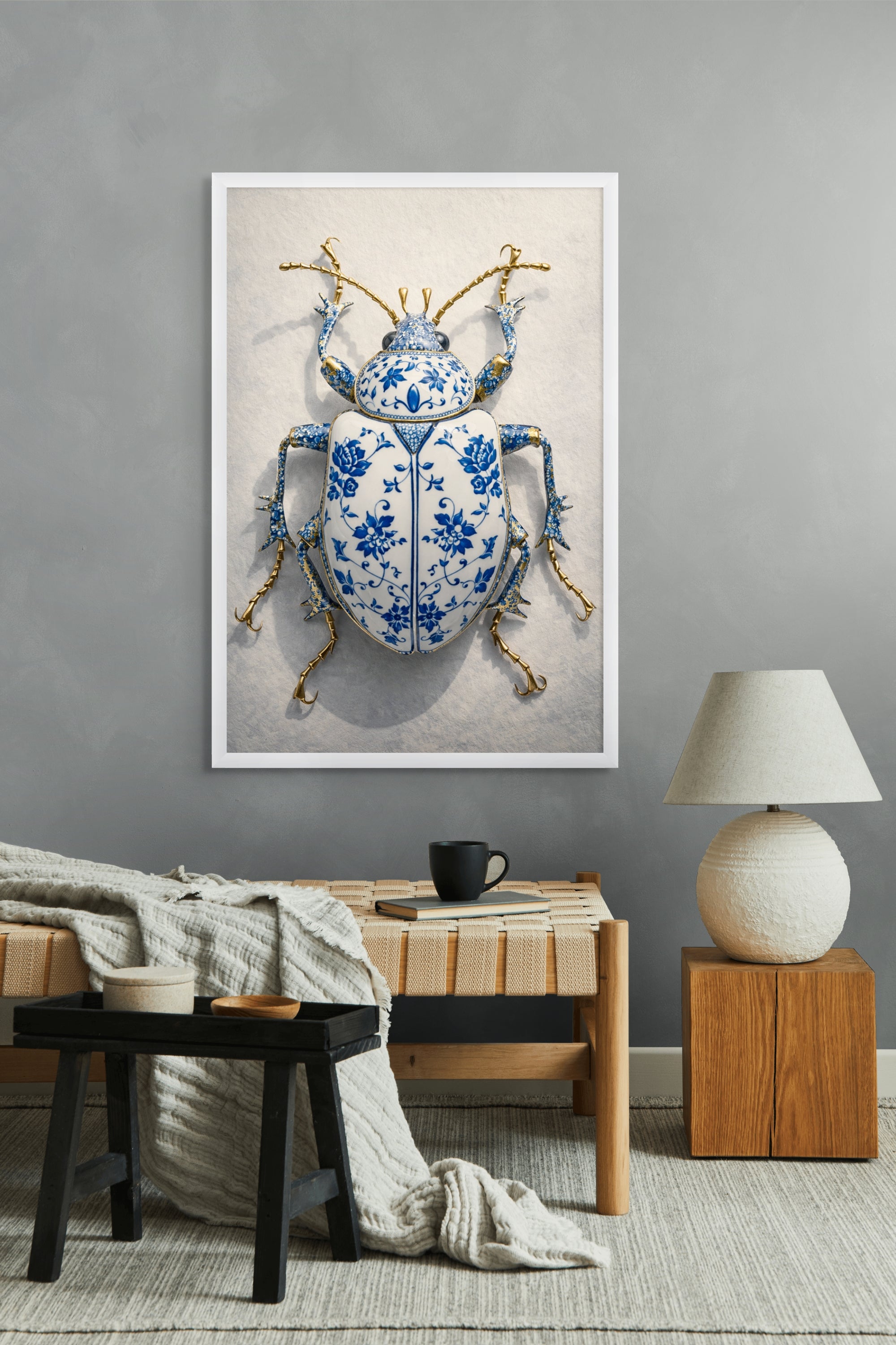 Porseleinen Punkkever Wanddecoratie – Creatief Dieren Canvas Print