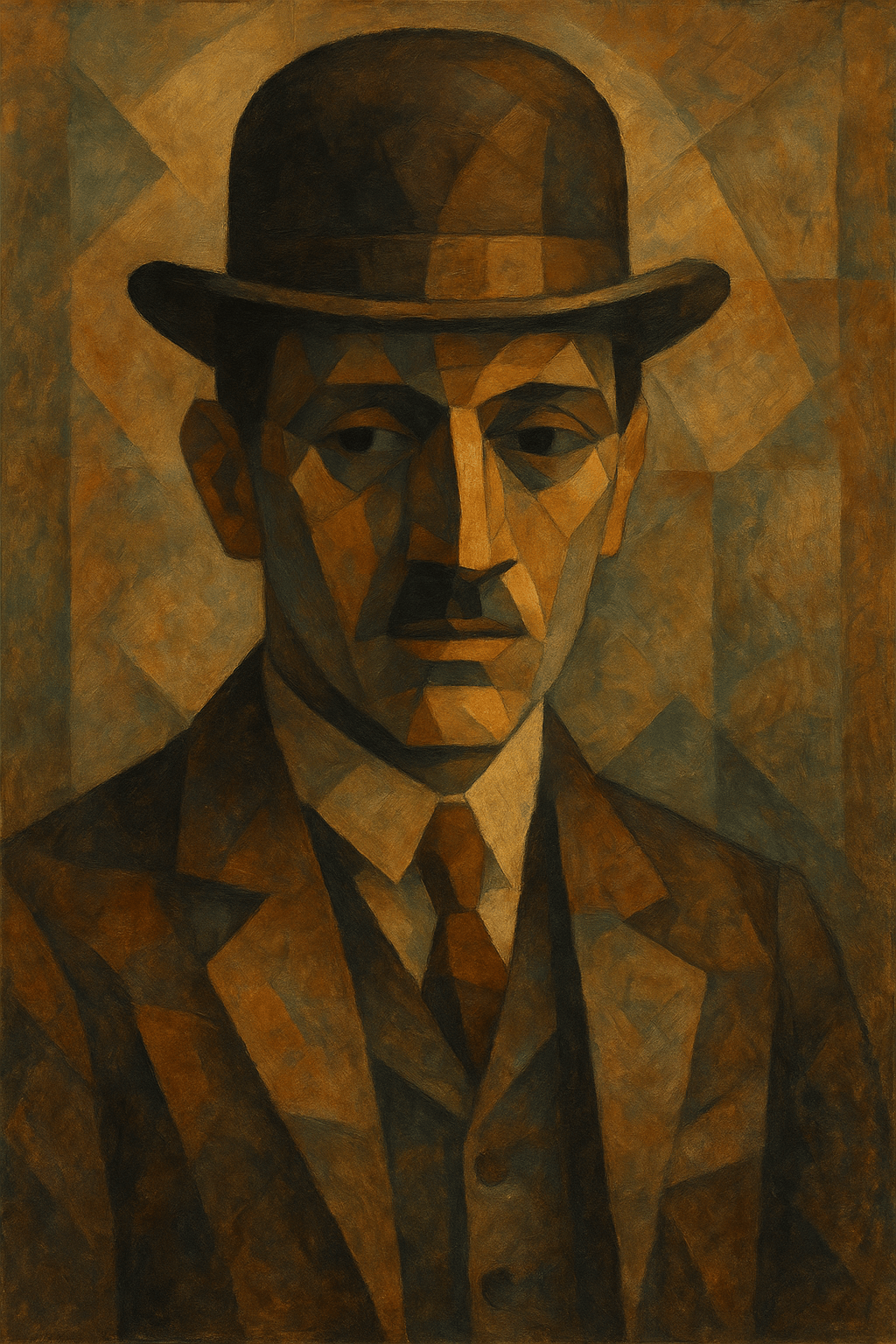 De Zwerver met Schaduwgrijns wanddecoratie met mysterieus portret